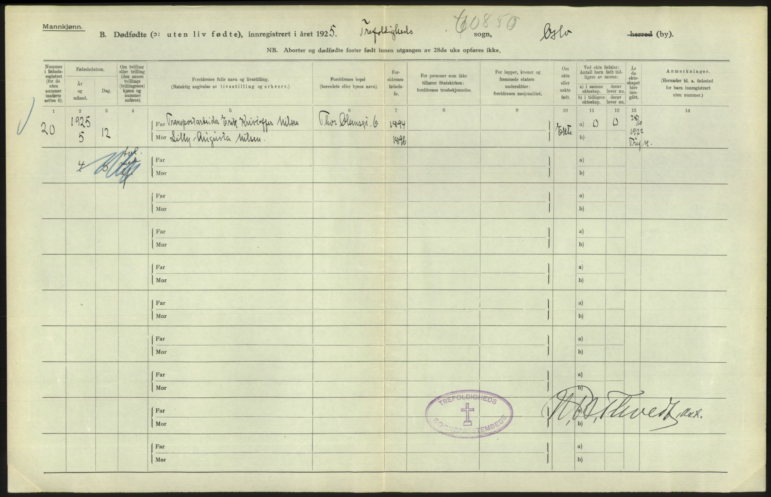 Statistisk sentralbyrå, Sosiodemografiske emner, Befolkning, RA/S-2228/D/Df/Dfc/Dfce/L0010: Oslo: Døde kvinner, dødfødte, 1925, s. 100