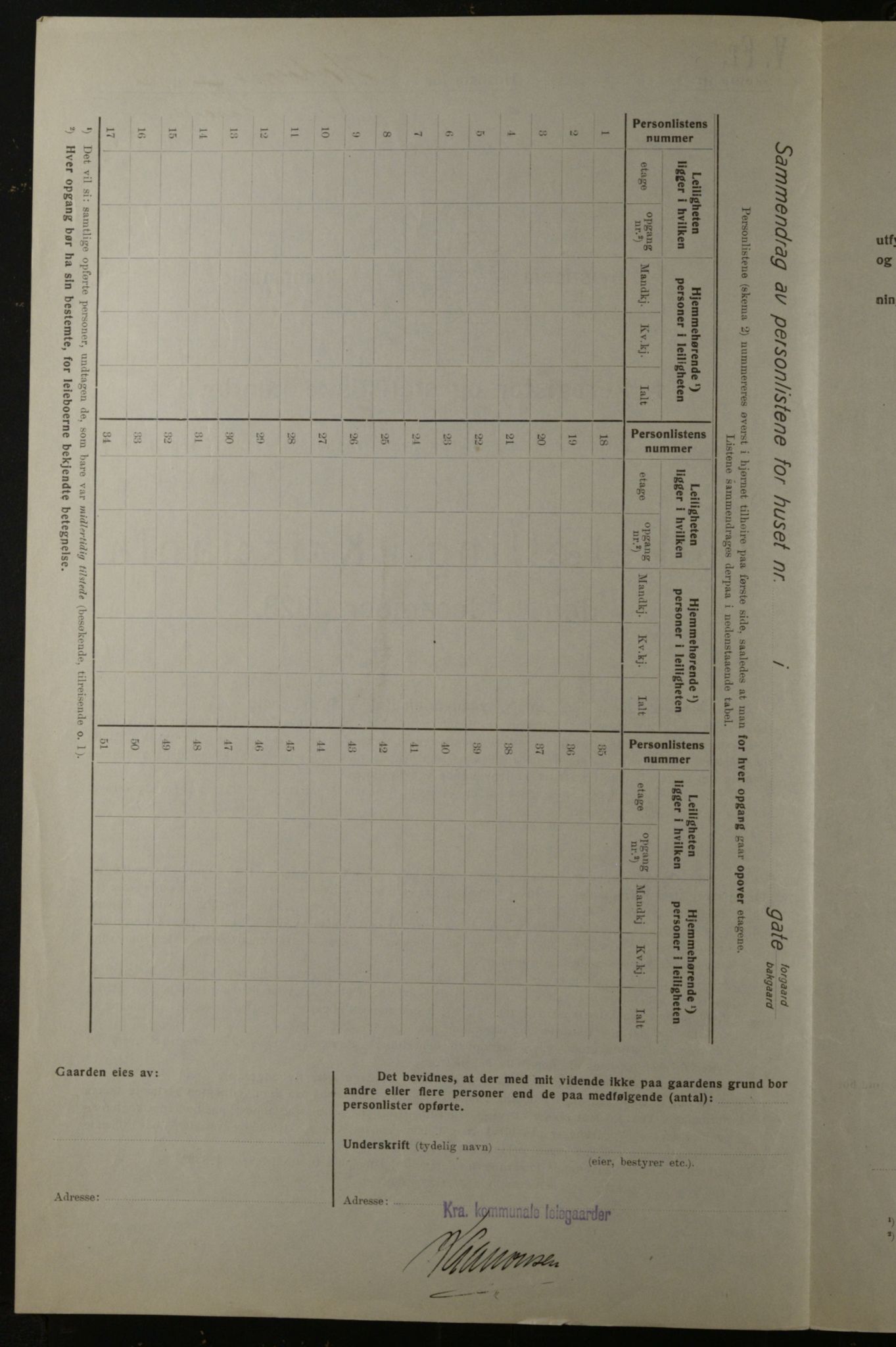 OBA, Kommunal folketelling 1.12.1923 for Kristiania, 1923, s. 81407