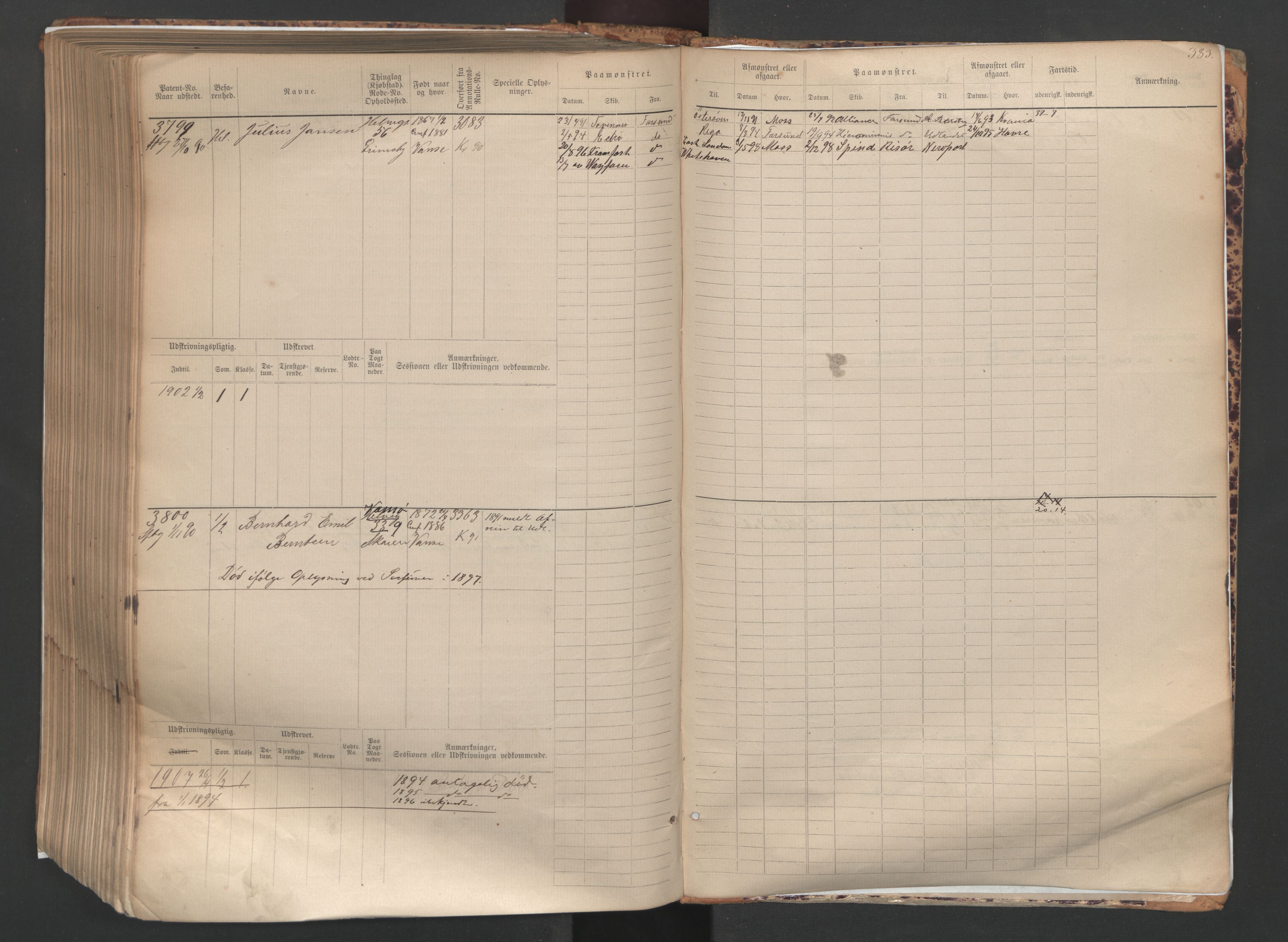 Farsund mønstringskrets, AV/SAK-2031-0017/F/Fb/L0005: Hovedrulle nr 3041-3804, M-8, 1883-1930, s. 386