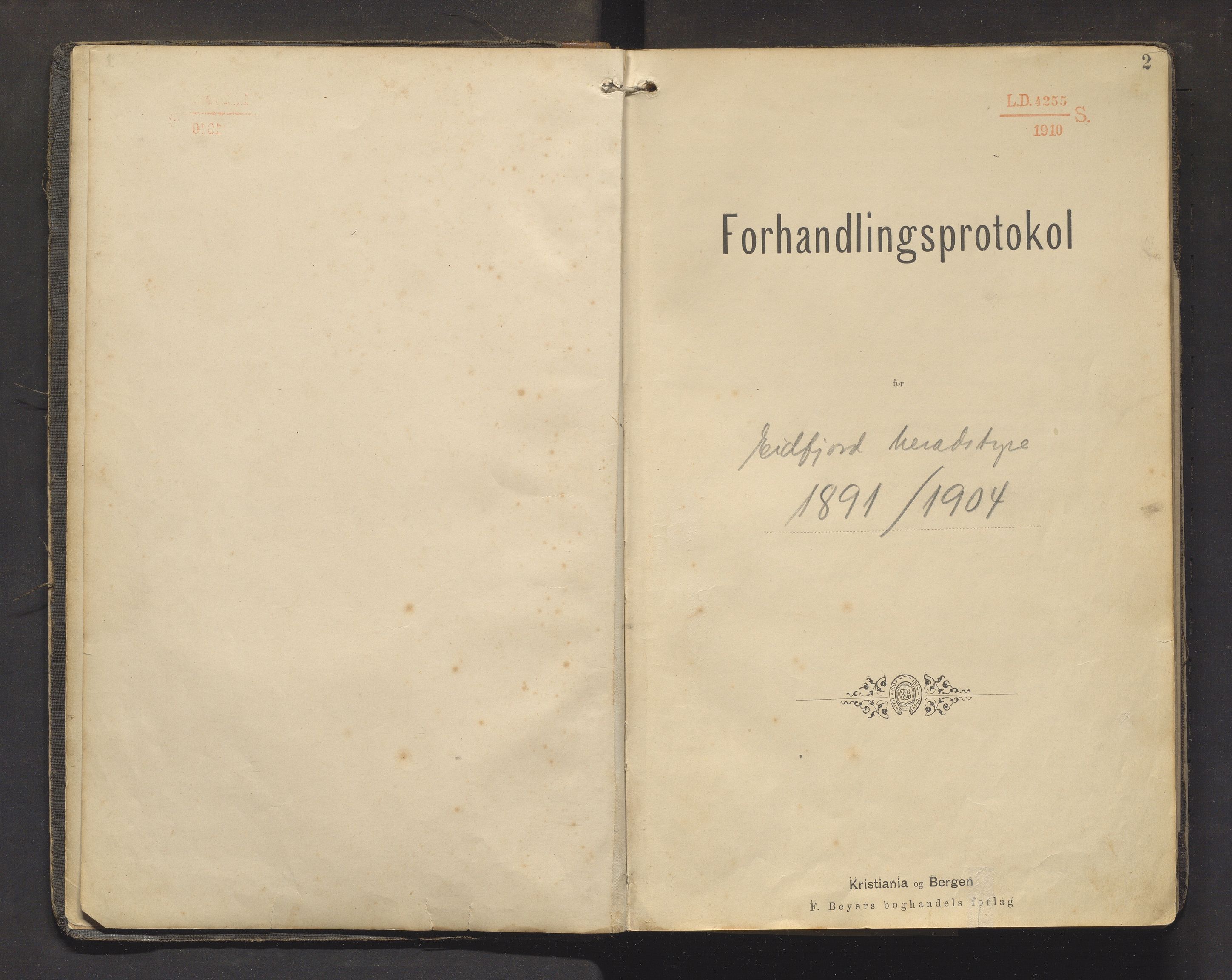 Eidfjord kommune. Formannskapet, IKAH/1232-021/A/Aa/L0001: Møtebok for formannskap og kommunestyre, 1891-1904