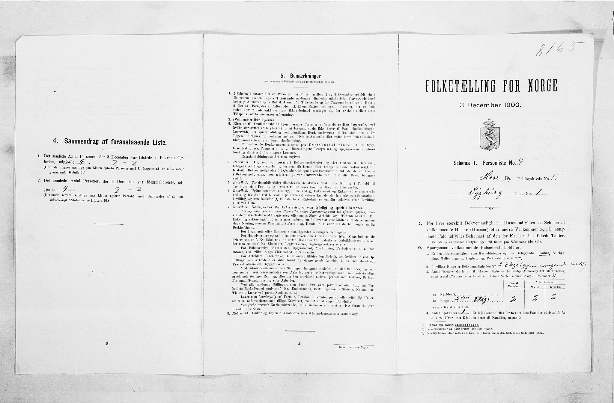 SAO, Folketelling 1900 for 0104 Moss kjøpstad, 1900