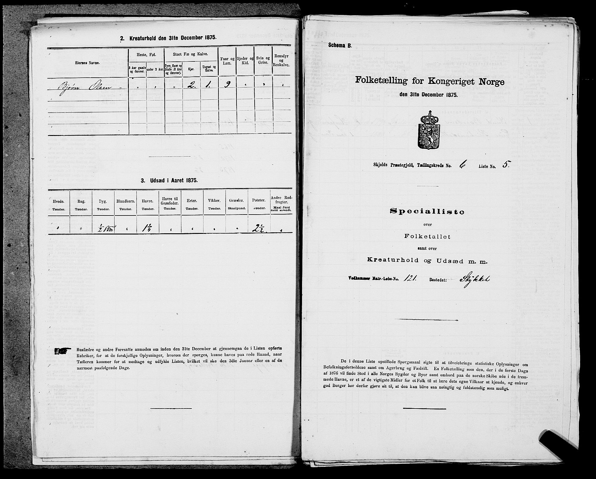 SAST, Folketelling 1875 for 1154P Skjold prestegjeld, 1875, s. 528