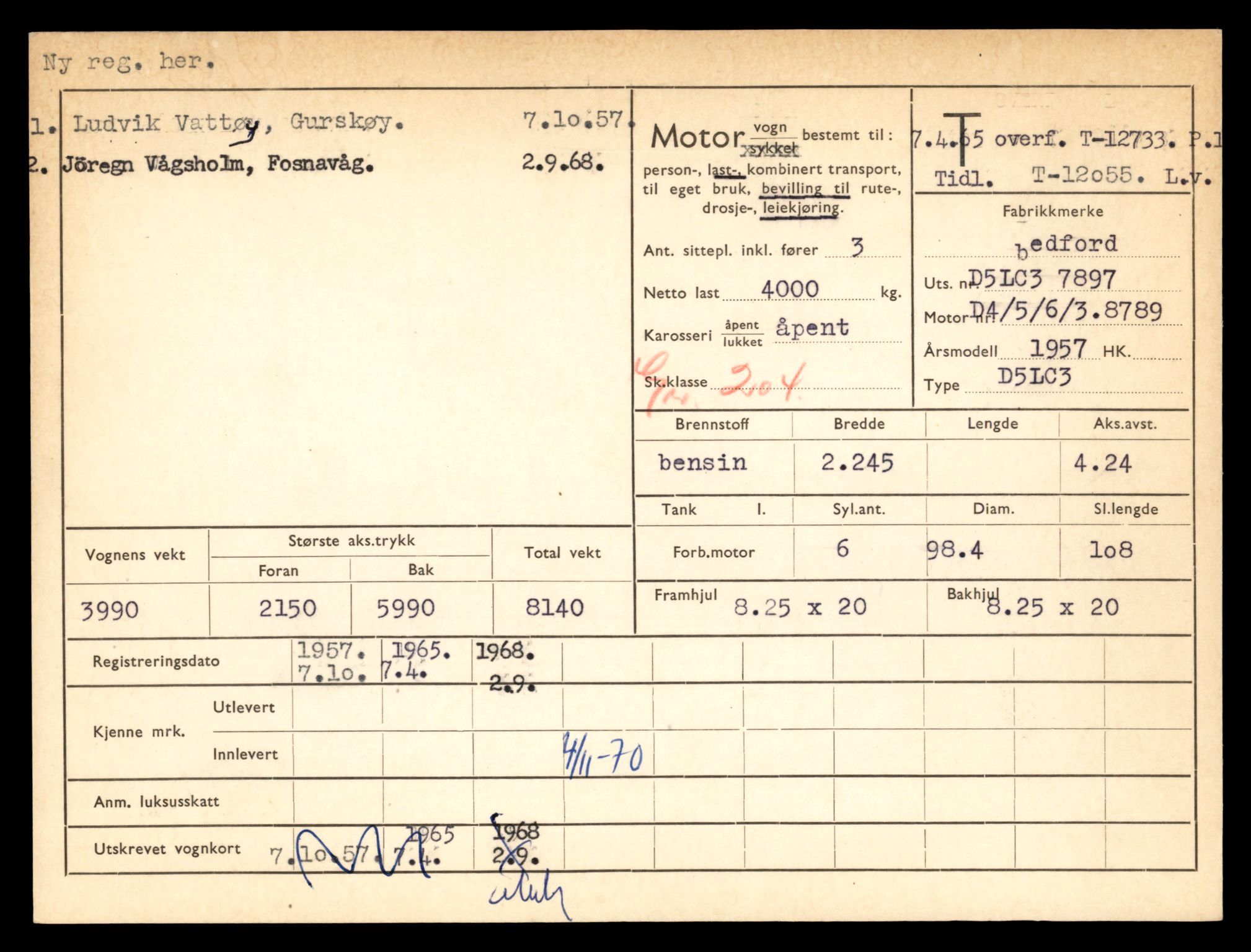 Møre og Romsdal vegkontor - Ålesund trafikkstasjon, AV/SAT-A-4099/F/Fe/L0035: Registreringskort for kjøretøy T 12653 - T 12829, 1927-1998, s. 1510