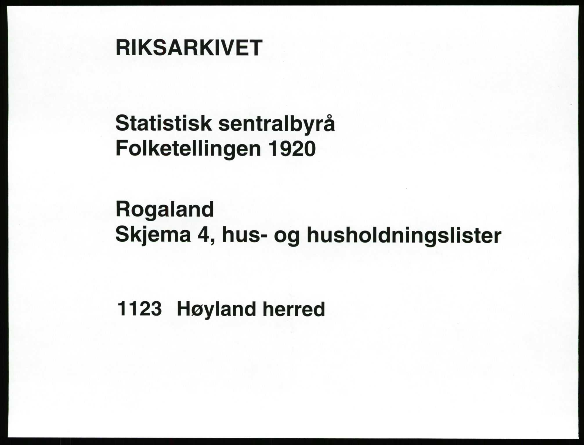 SAST, Folketelling 1920 for 1123 Høyland herred, 1920, s. 72