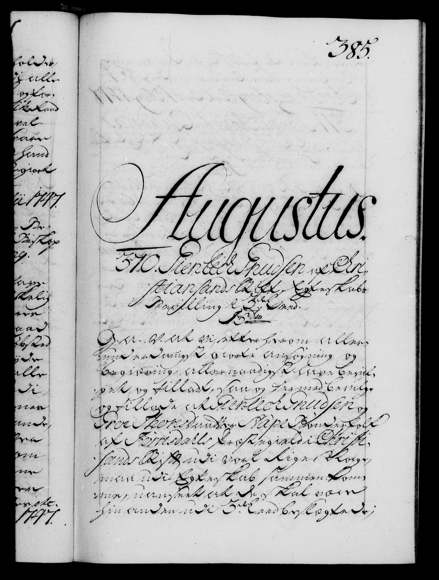 Danske Kanselli 1572-1799, RA/EA-3023/F/Fc/Fca/Fcaa/L0035: Norske registre, 1746-1748, s. 385a