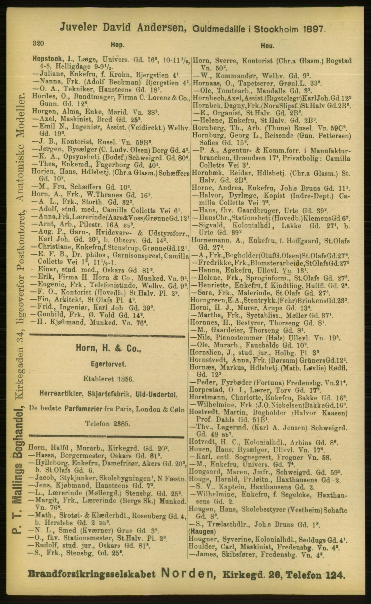 Kristiania/Oslo adressebok, PUBL/-, 1898, s. 320