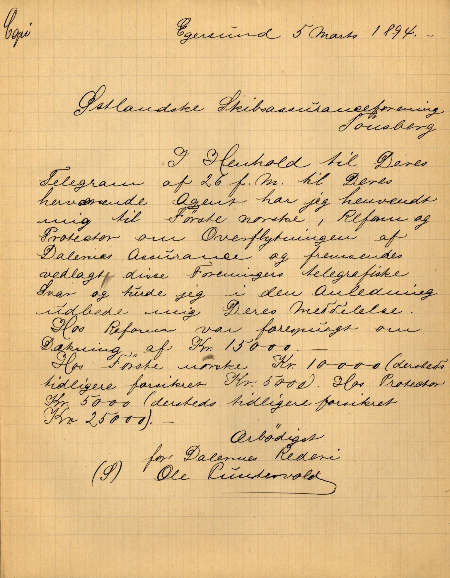 Pa 63 - Østlandske skibsassuranceforening, VEMU/A-1079/G/Ga/L0030/0008: Havaridokumenter / Skjoldmoen, Dalerne, Union, 1894, s. 61