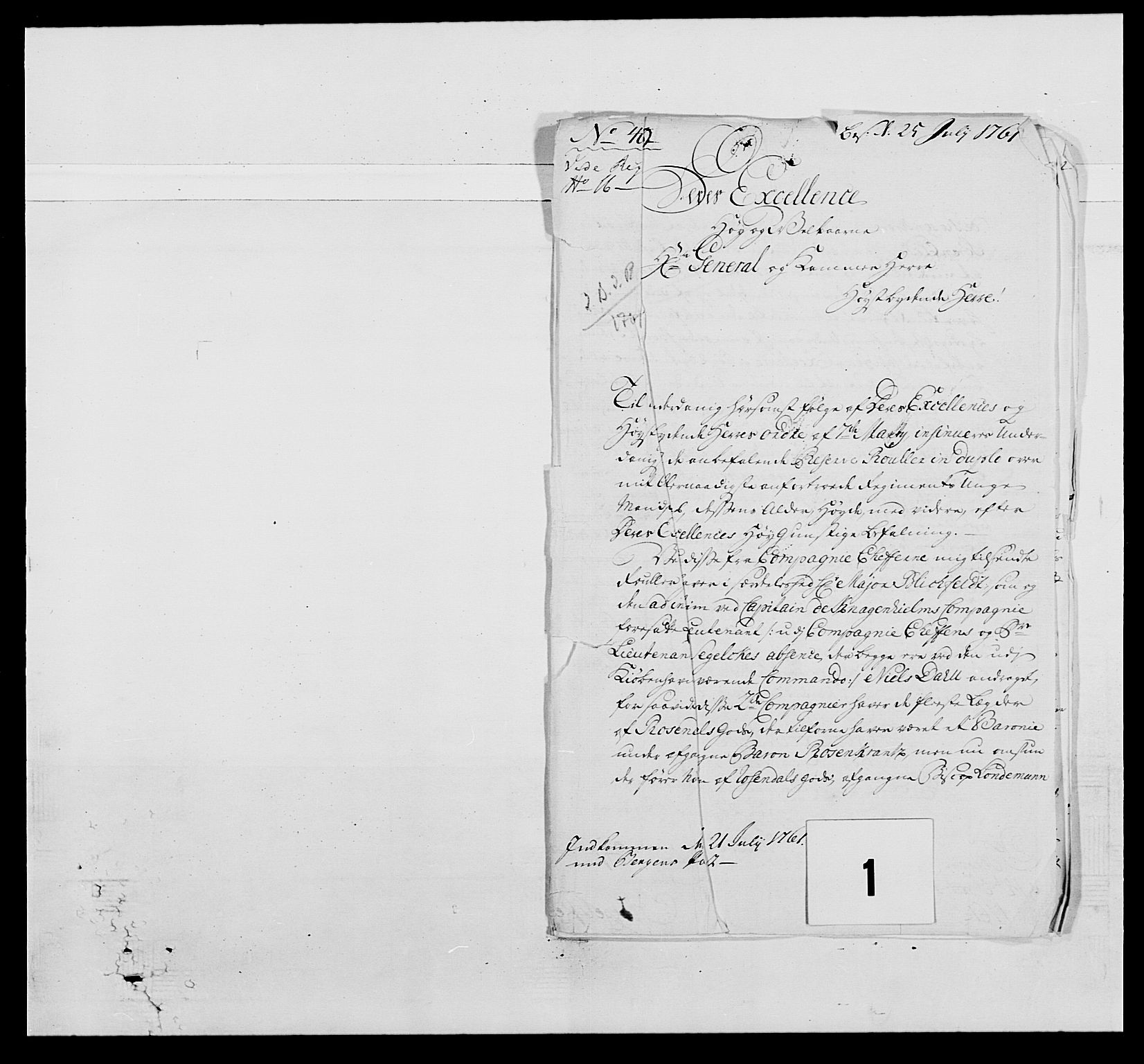 Kommanderende general (KG I) med Det norske krigsdirektorium, AV/RA-EA-5419/E/Ea/L0520b: 2. Bergenhusiske regiment, 1761-1765, s. 7