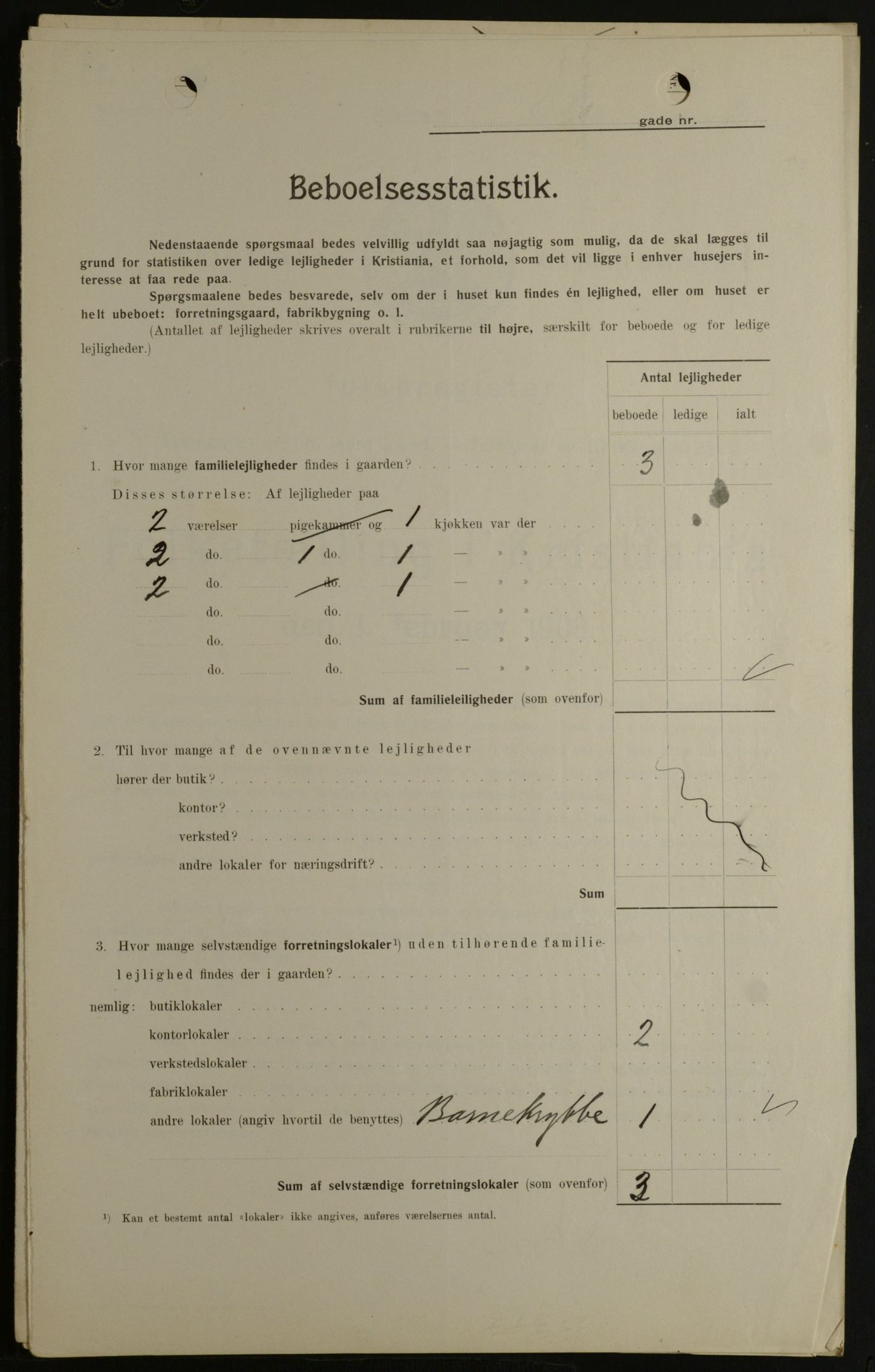 OBA, Kommunal folketelling 1.2.1908 for Kristiania kjøpstad, 1908, s. 19038