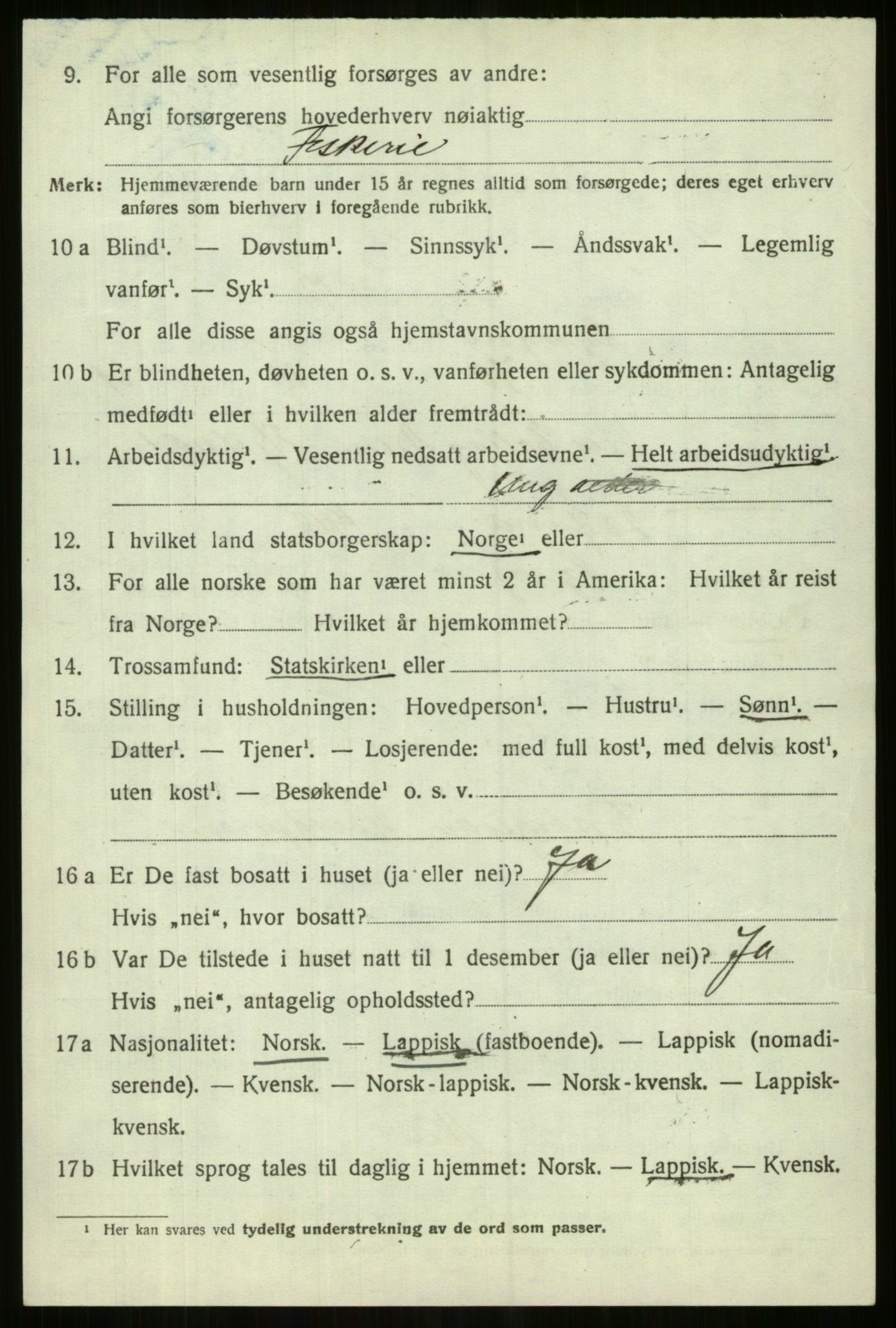 SATØ, Folketelling 1920 for 1938 Lyngen herred, 1920, s. 3488