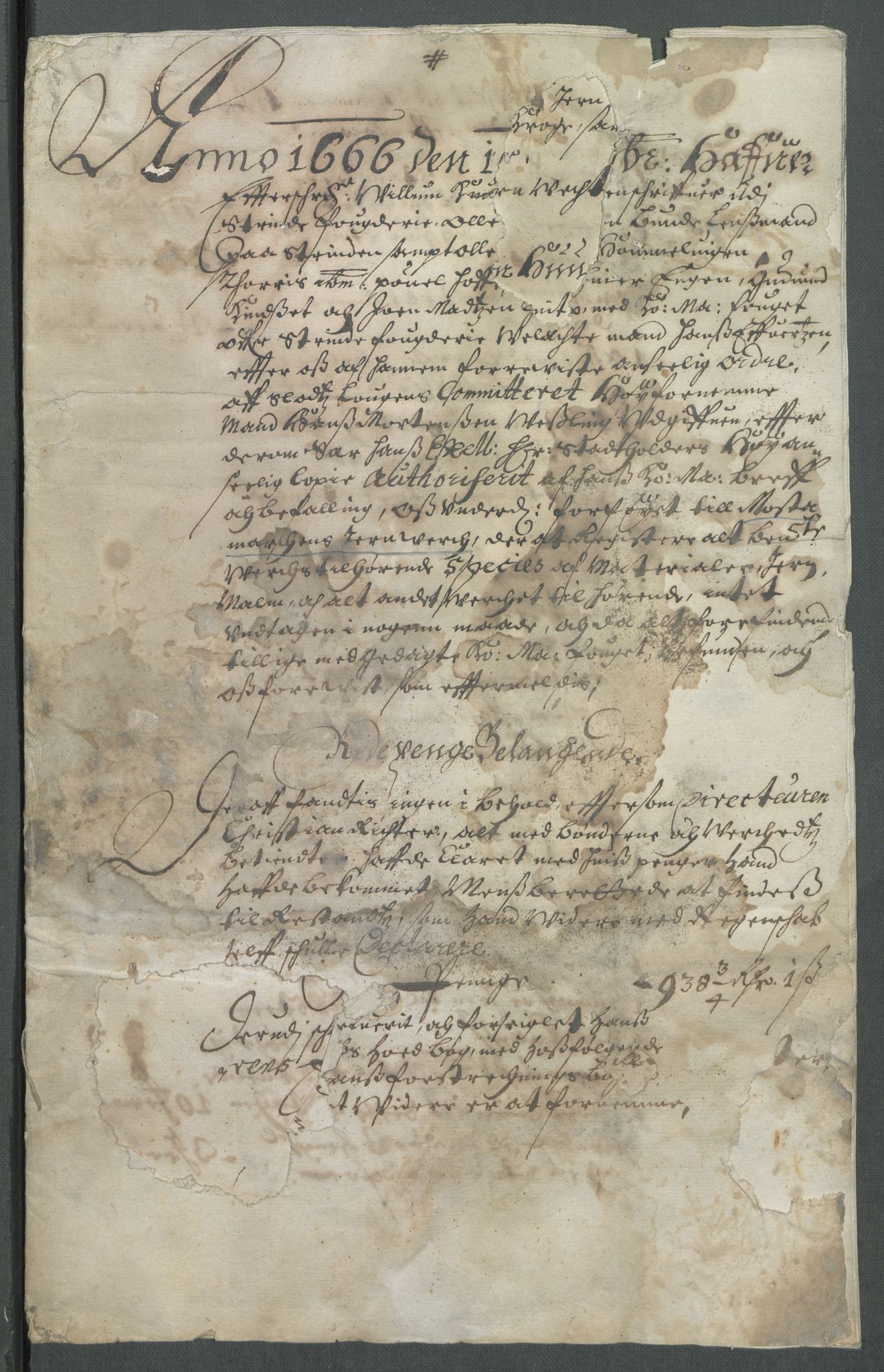 Riksarkivets diplomsamling, AV/RA-EA-5965/F02/L0170: Dokumenter, 1664-1666, s. 232