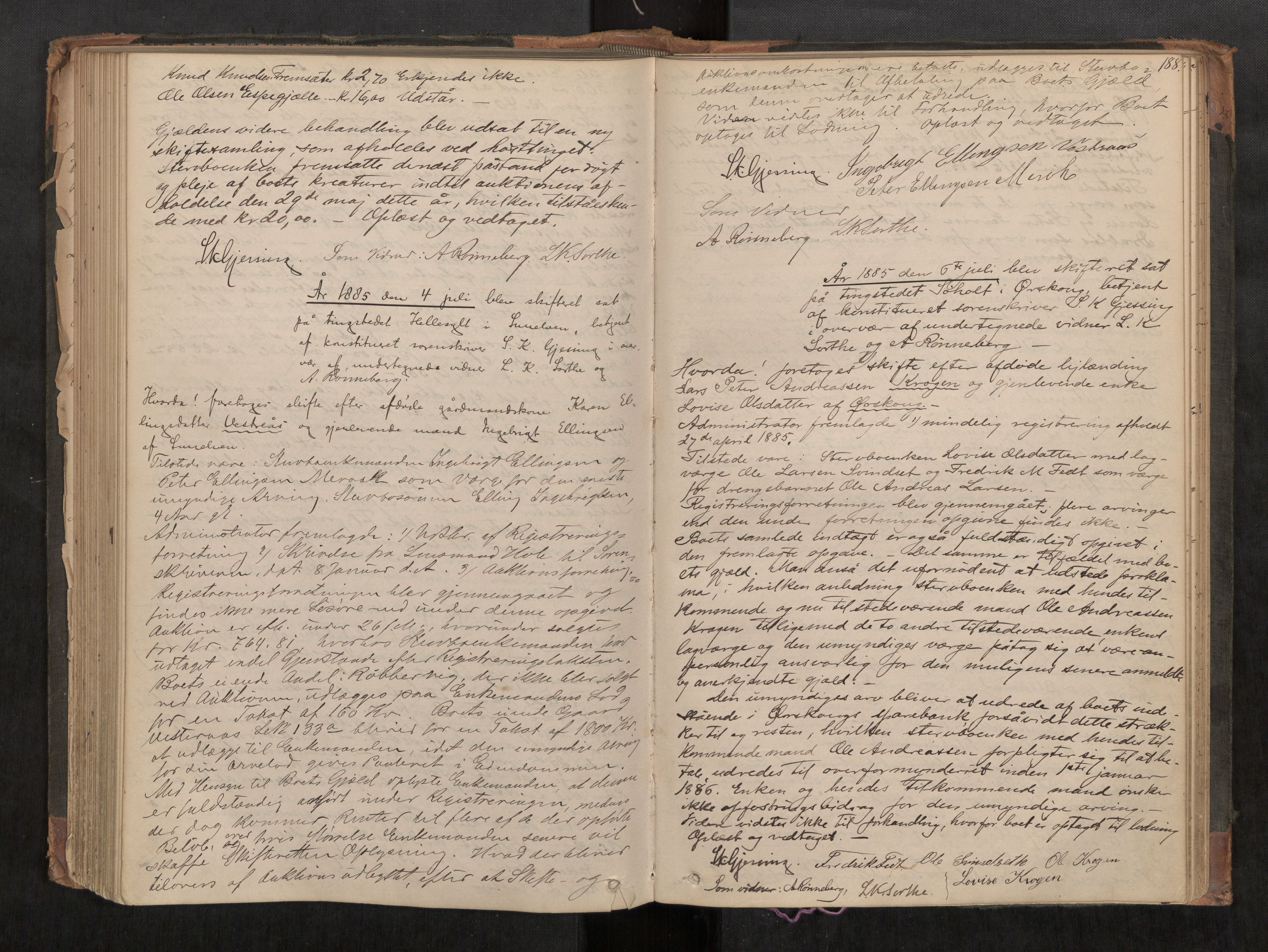 Nordre Sunnmøre sorenskriveri, AV/SAT-A-0006/1/3/3B/L0010: Skiftebehandlingsprotokoll 9, 1878-1889, s. 188