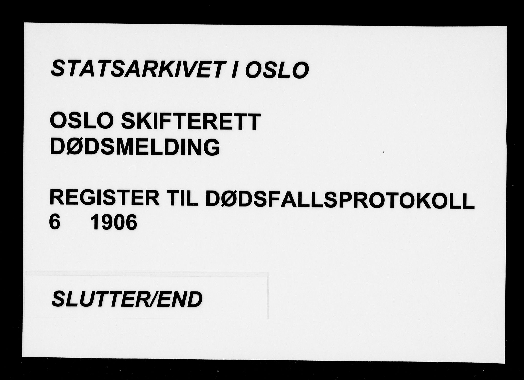 Oslo skifterett, SAO/A-10383/F/Fa/Faa/L0006: Navneregister, 1906