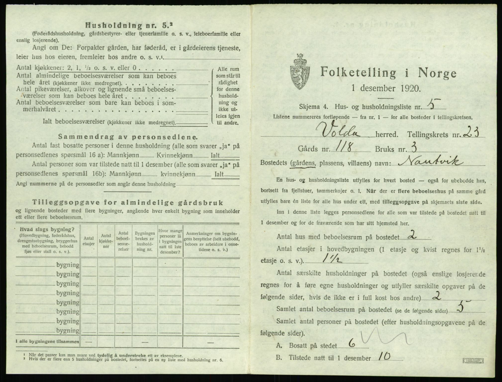 SAT, Folketelling 1920 for 1519 Volda herred, 1920, s. 1574