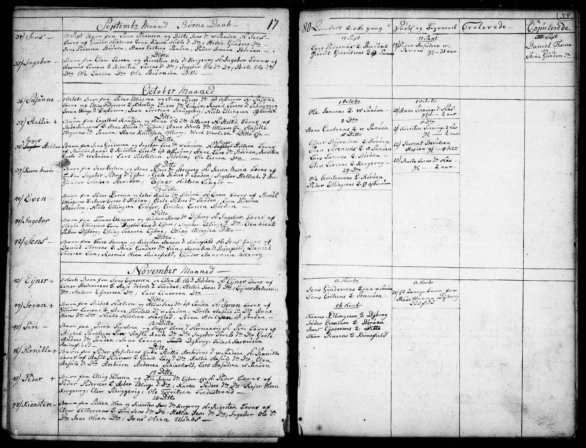 Dypvåg sokneprestkontor, AV/SAK-1111-0007/F/Fb/Fba/L0007: Klokkerbok nr. B 7, 1762-1810, s. 39