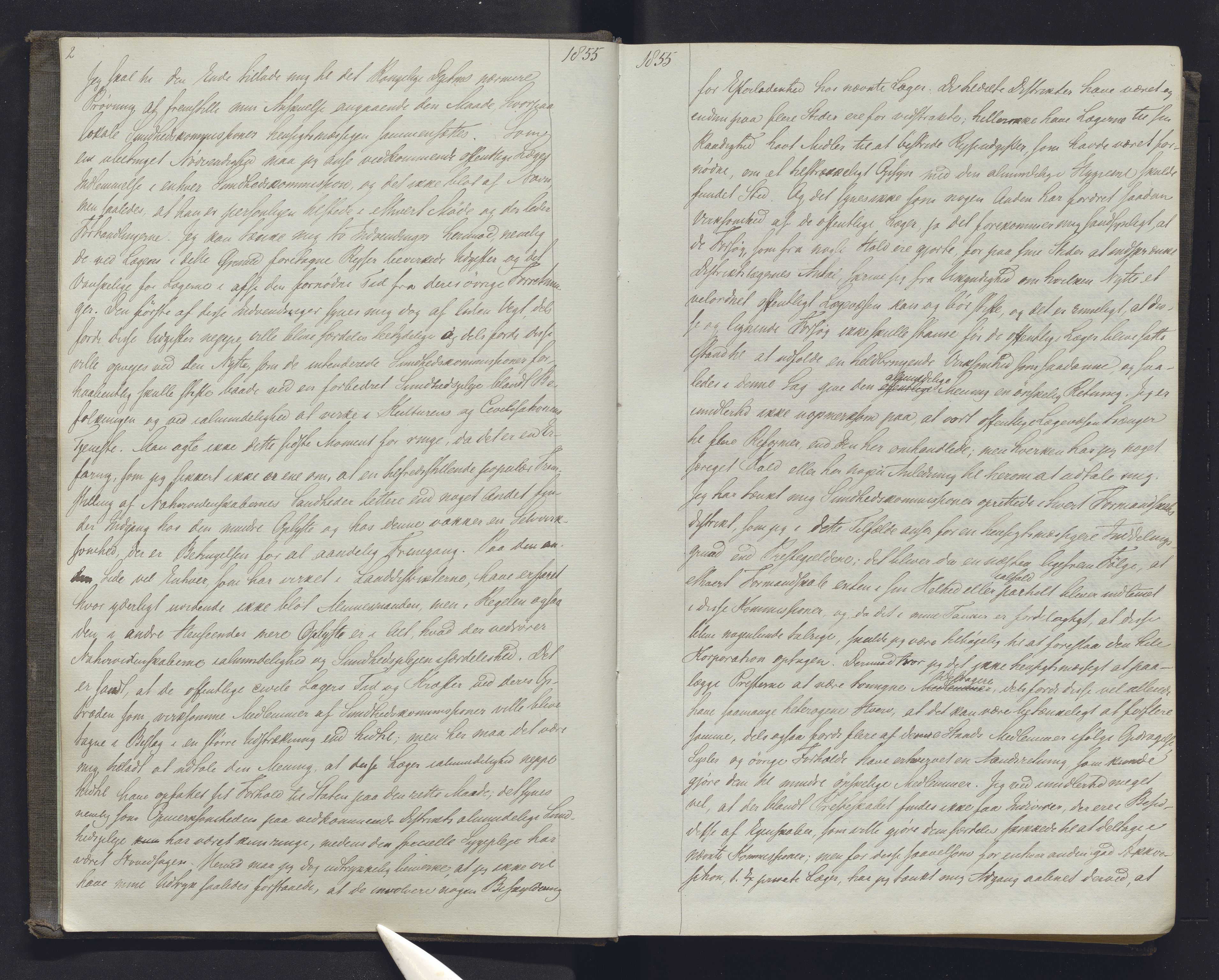 Lepraarkiver - Overlegen for den spedalske sykdom, AV/SAB-A-61001/B.b/L0001: Kopibok, 1854-1858, s. 2-3