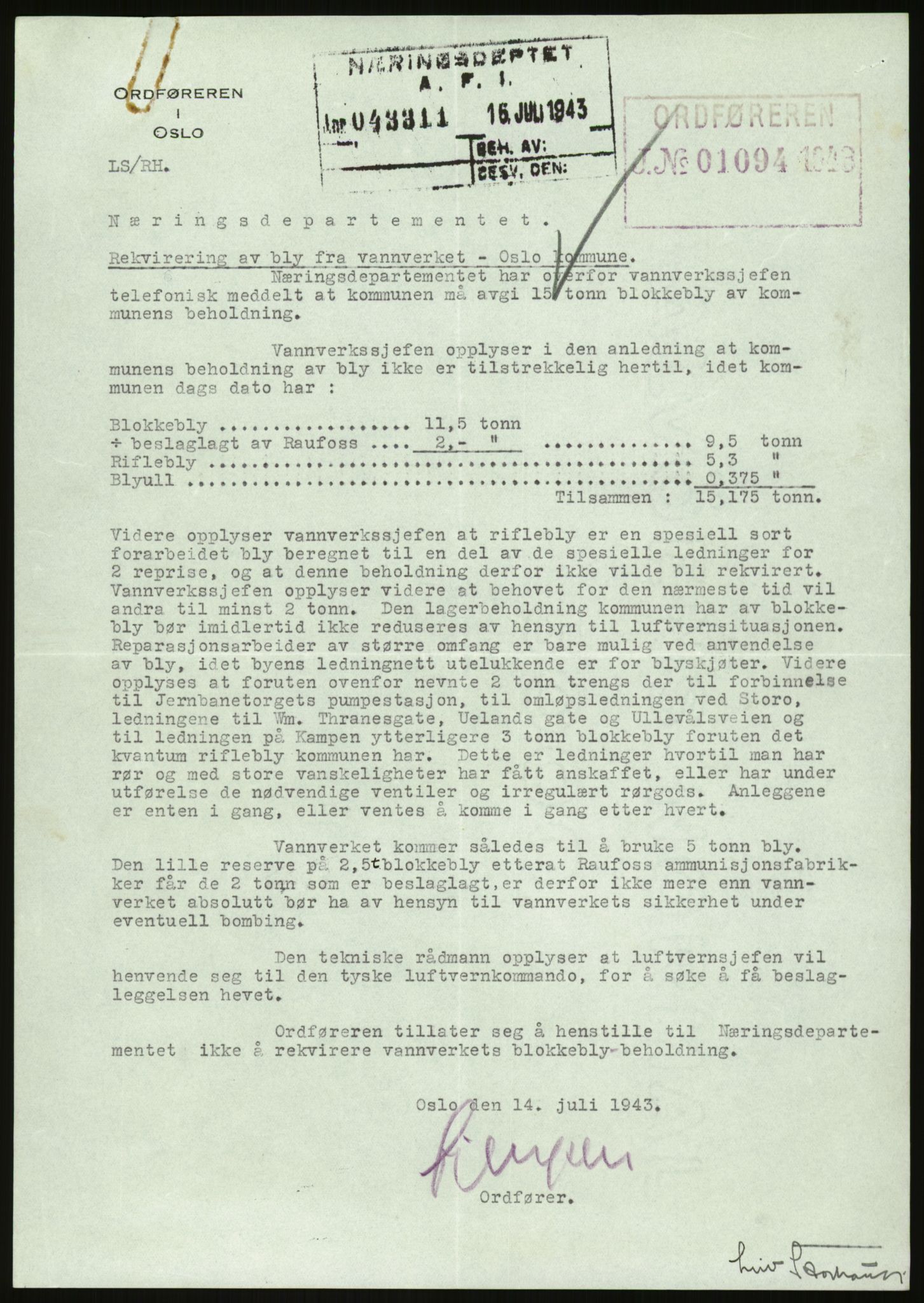 Direktoratet for industriforsyning, Sekretariatet, AV/RA-S-4153/D/Df/L0054: 9. Metallkontoret, 1940-1945, s. 521
