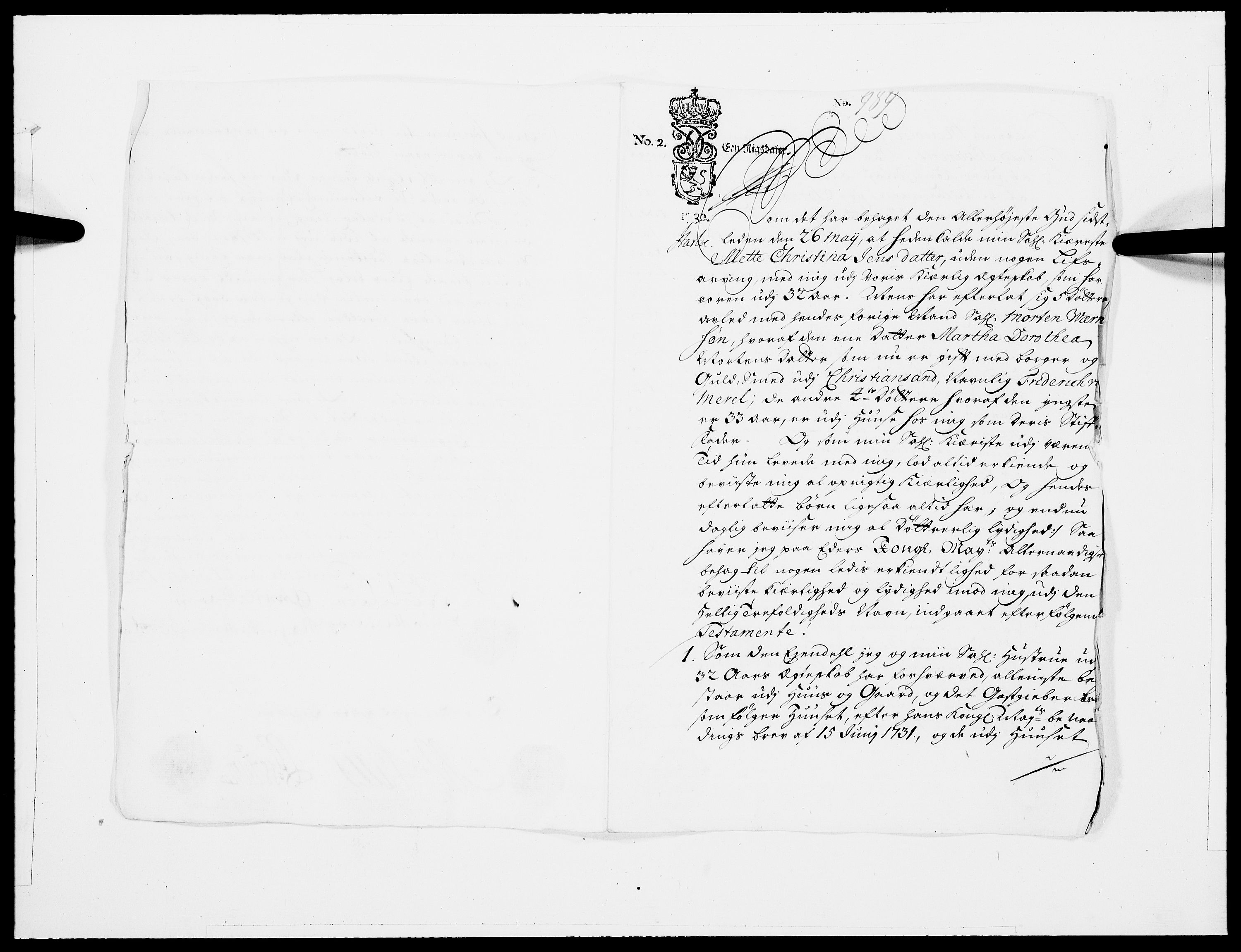 Danske Kanselli 1572-1799, RA/EA-3023/F/Fc/Fcc/Fcca/L0113: Norske innlegg 1572-1799, 1733, s. 32
