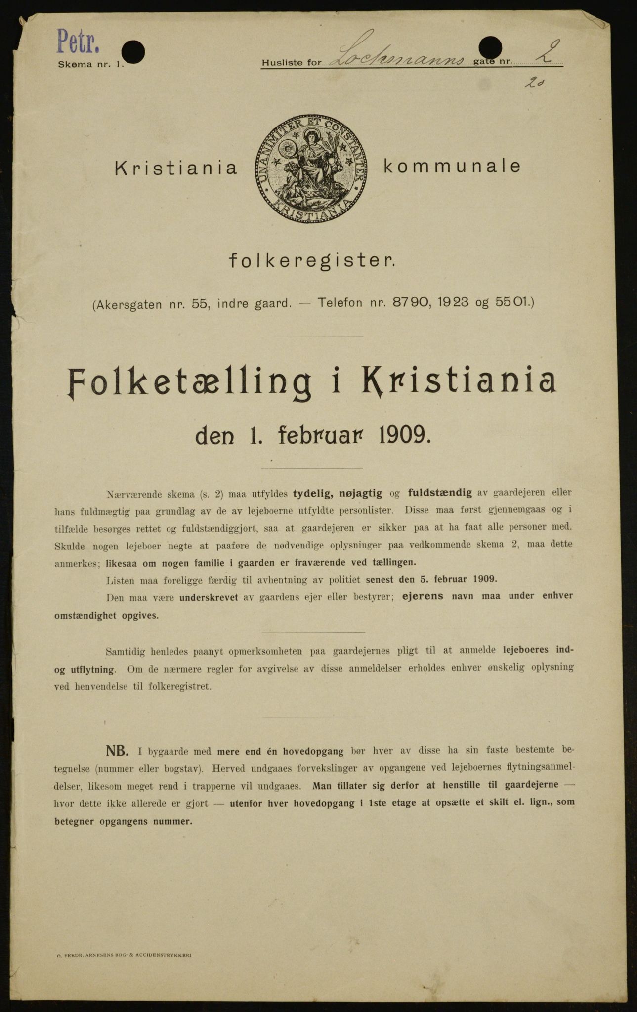 OBA, Kommunal folketelling 1.2.1909 for Kristiania kjøpstad, 1909, s. 74121