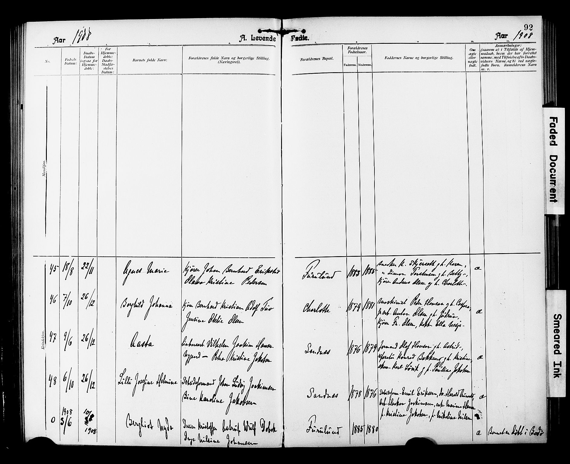 Ministerialprotokoller, klokkerbøker og fødselsregistre - Nordland, AV/SAT-A-1459/850/L0709: Ministerialbok nr. 850A01, 1899-1909, s. 92