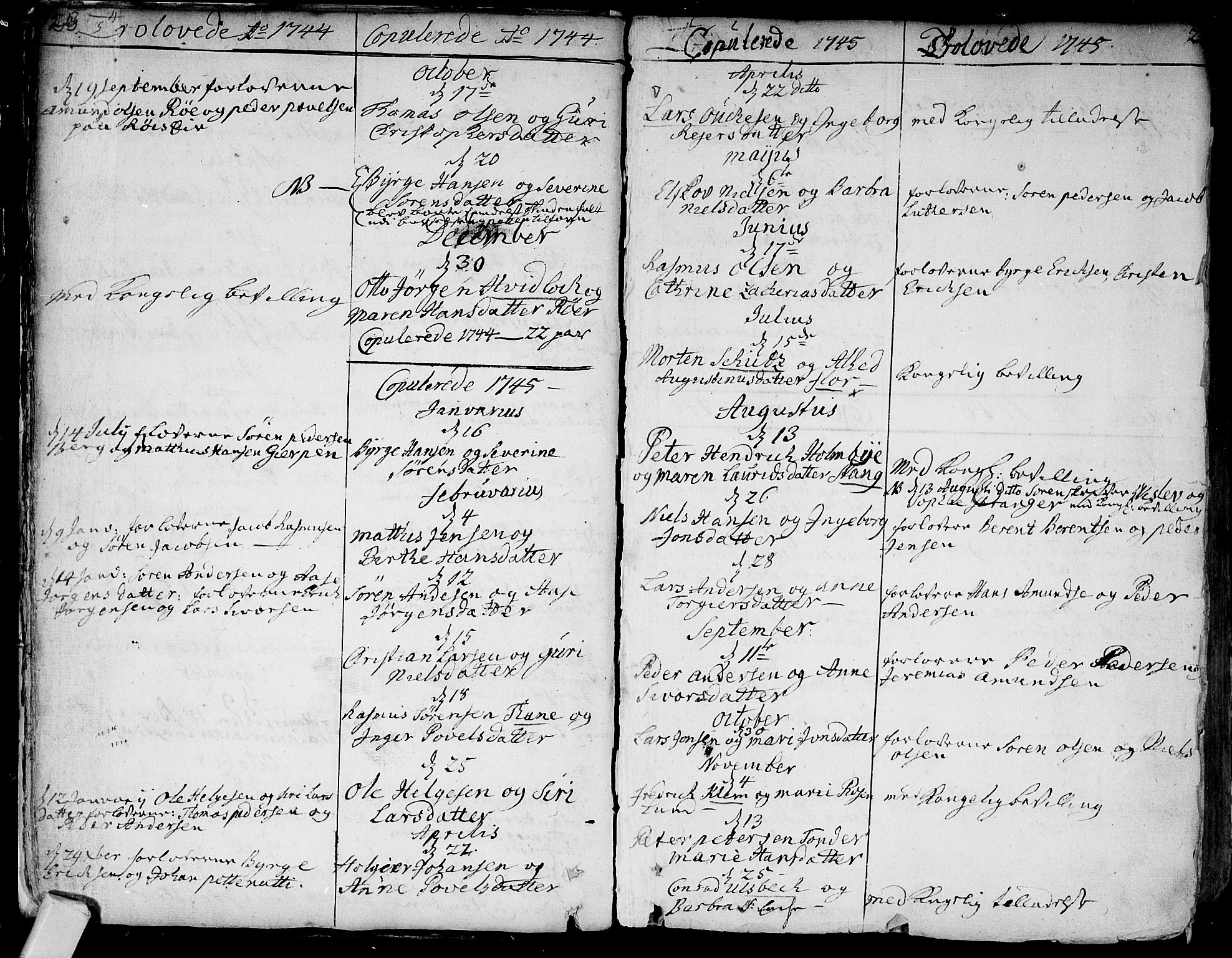 Bragernes kirkebøker, SAKO/A-6/F/Fa/L0004: Ministerialbok nr. I 4, 1734-1759, s. 23-24