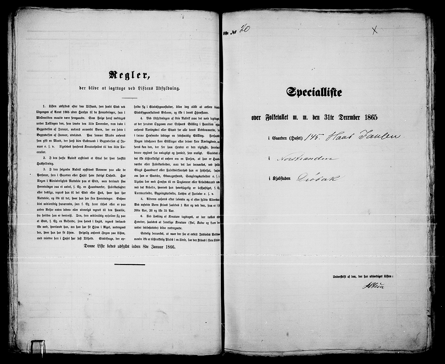 RA, Folketelling 1865 for 0203B Drøbak prestegjeld, Drøbak kjøpstad, 1865, s. 44