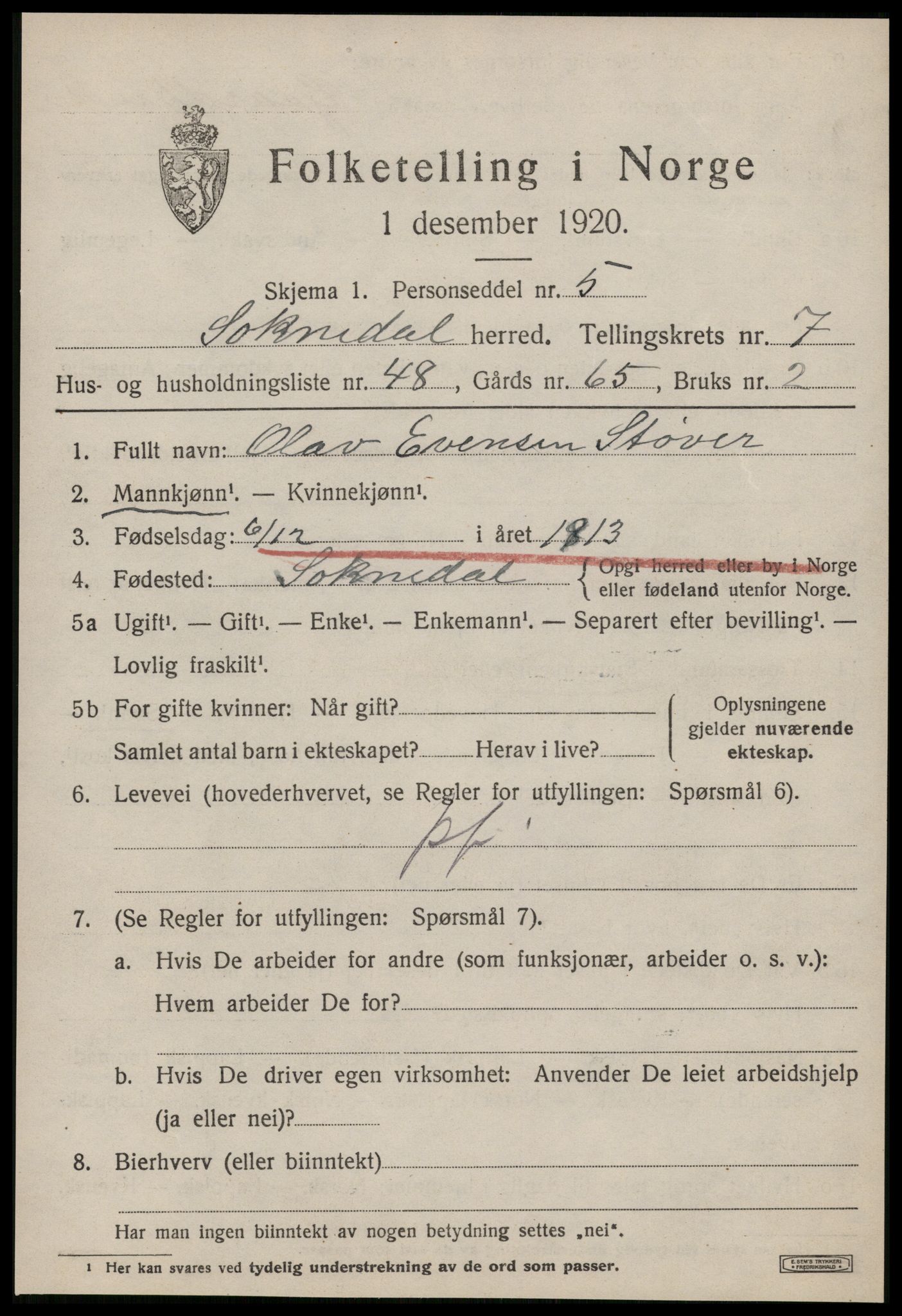 SAT, Folketelling 1920 for 1649 Soknedal herred, 1920, s. 3974