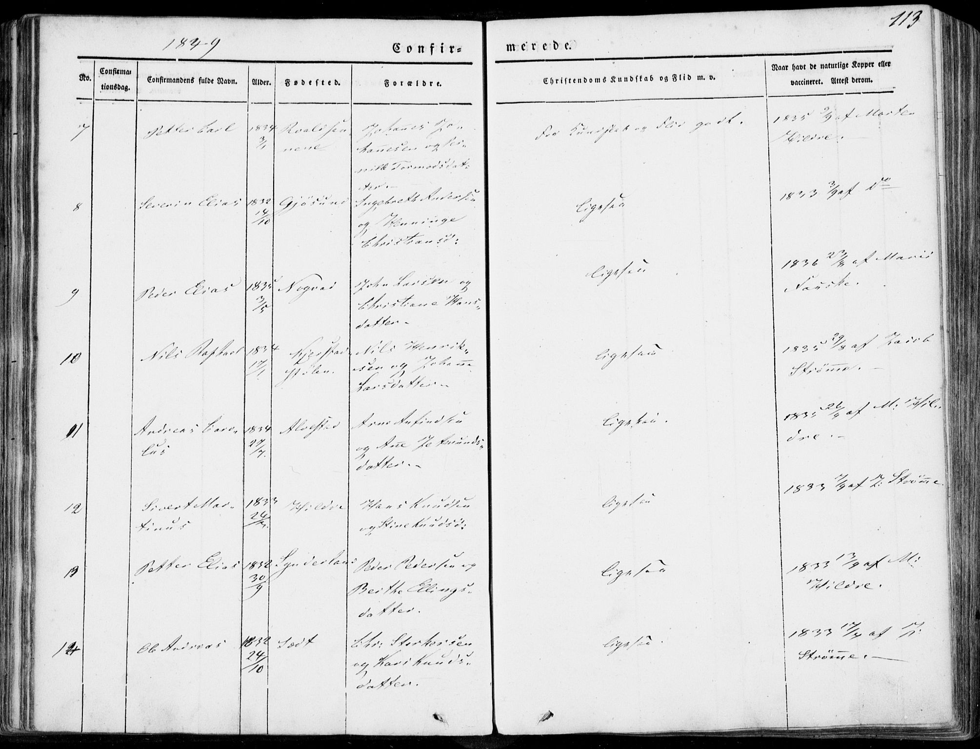 Ministerialprotokoller, klokkerbøker og fødselsregistre - Møre og Romsdal, AV/SAT-A-1454/536/L0497: Ministerialbok nr. 536A06, 1845-1865, s. 113