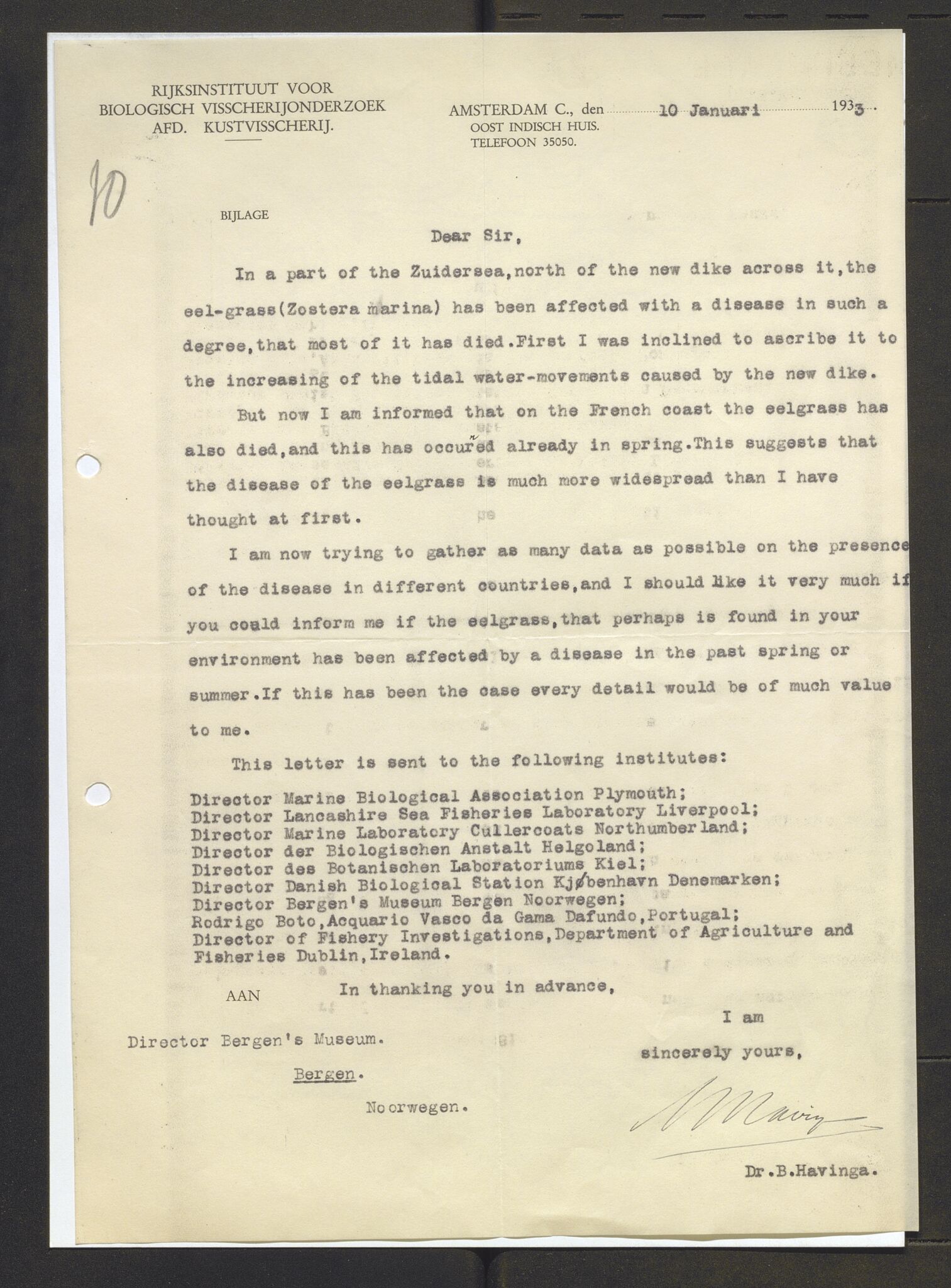 Bergens Museum, AV/SAB-A-17301/13/D/L0002: Korrespondanse , 1928-1940, s. 519