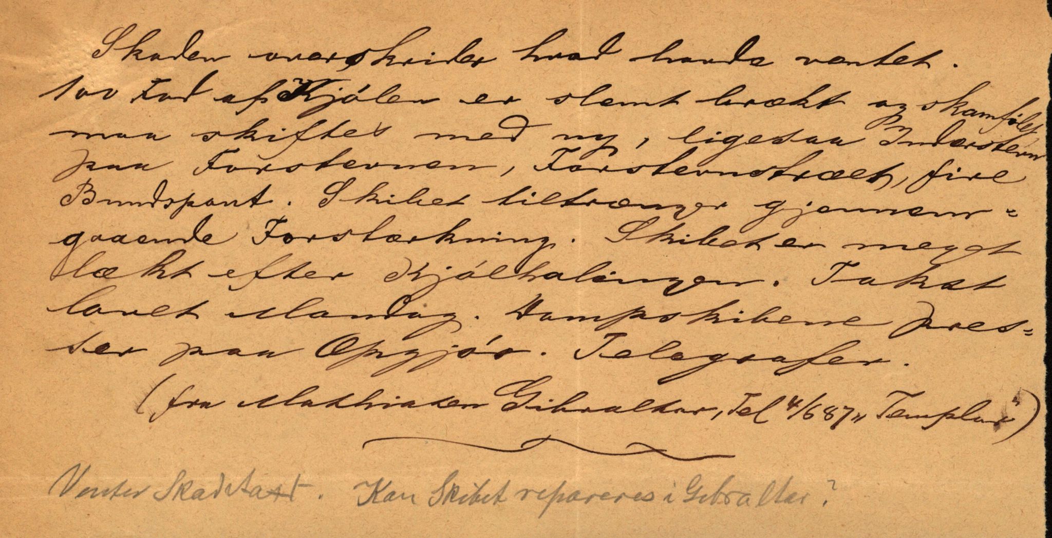 Pa 63 - Østlandske skibsassuranceforening, VEMU/A-1079/G/Ga/L0020/0003: Havaridokumenter / Anton, Diamant, Templar, Finn, Eliezer, Arctic, 1887, s. 193