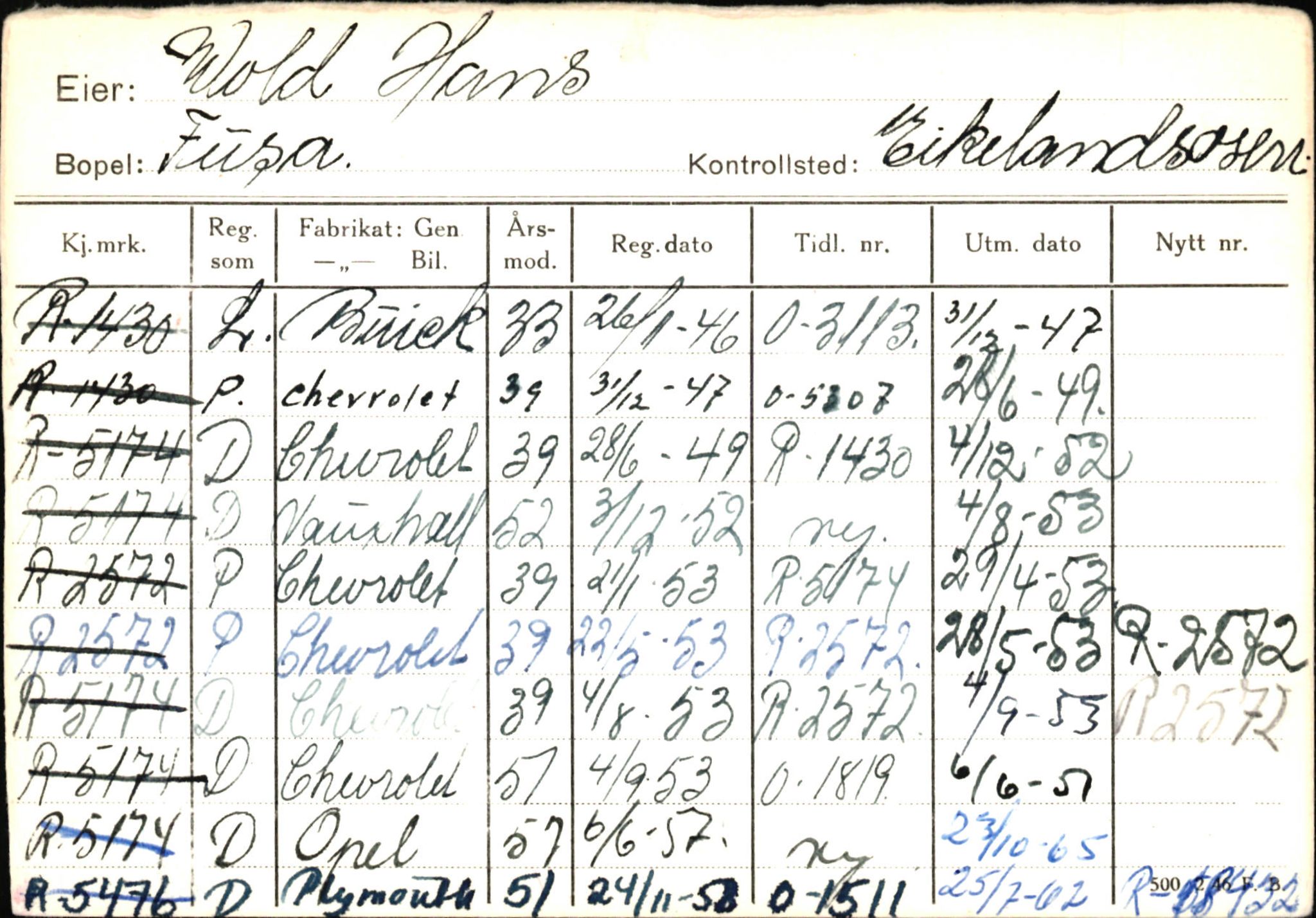 Statens vegvesen, Hordaland vegkontor, AV/SAB-A-5201/2/Ha/L0061: R-eierkort W-Ø, 1920-1971, s. 16