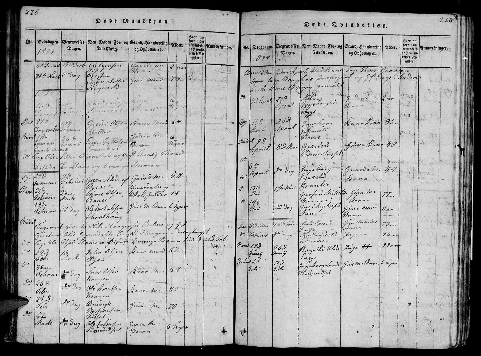 Ministerialprotokoller, klokkerbøker og fødselsregistre - Møre og Romsdal, SAT/A-1454/595/L1050: Klokkerbok nr. 595C02, 1819-1834, s. 225-226