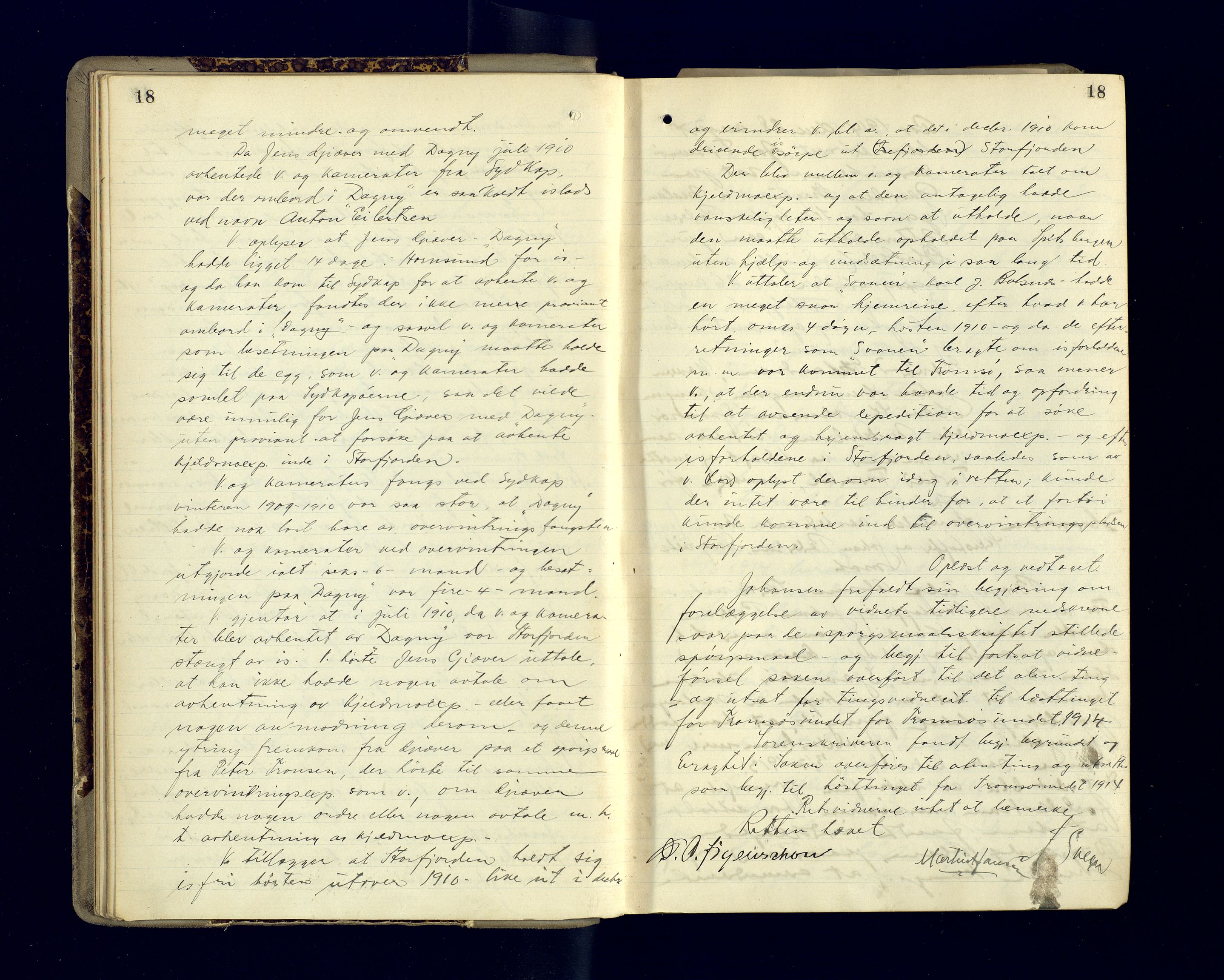 Malangen sorenskriveri, AV/SATØ-SATØ-0051/1/F/Fa/L0034: Ekstraretts- og sjørettsprotokoller. Med noen vigsler (f.eks. side 229), 1913-1924, s. 18