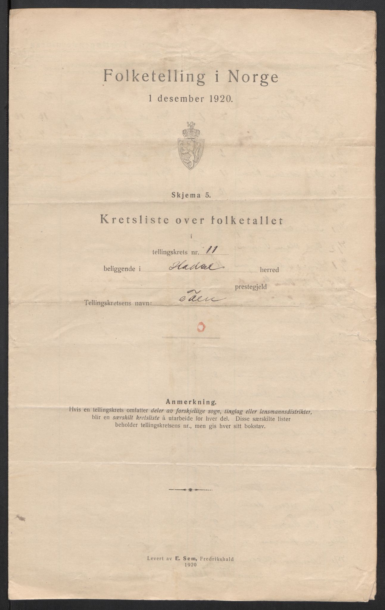 SAT, Folketelling 1920 for 1866 Hadsel herred, 1920, s. 41