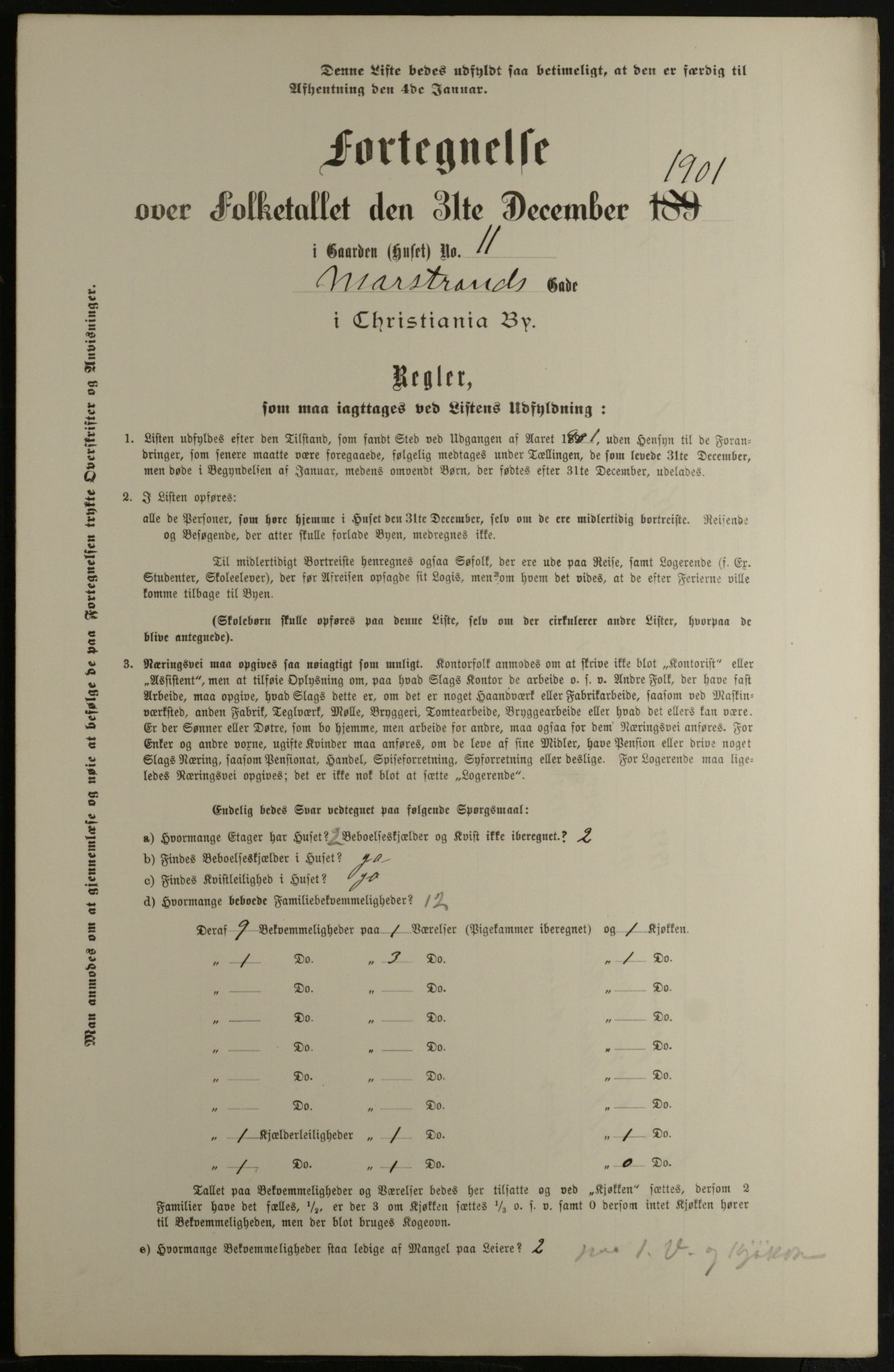 OBA, Kommunal folketelling 31.12.1901 for Kristiania kjøpstad, 1901, s. 9969