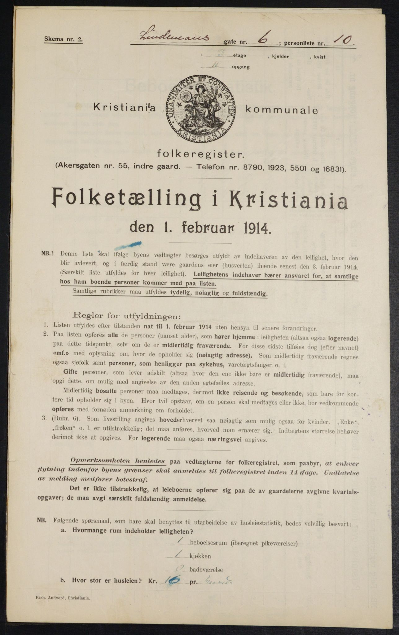 OBA, Kommunal folketelling 1.2.1914 for Kristiania, 1914, s. 57613