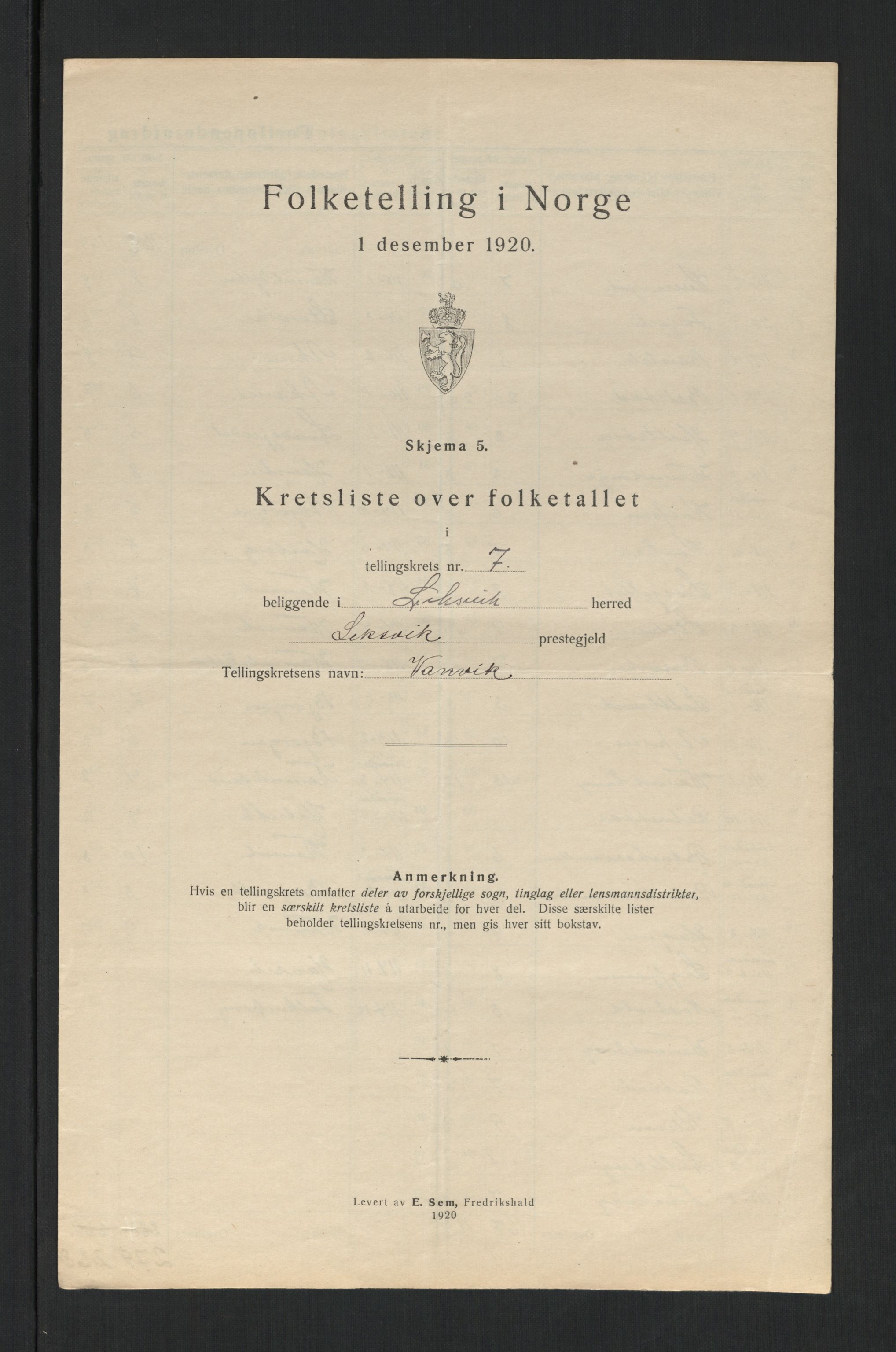 SAT, Folketelling 1920 for 1718 Leksvik herred, 1920, s. 33