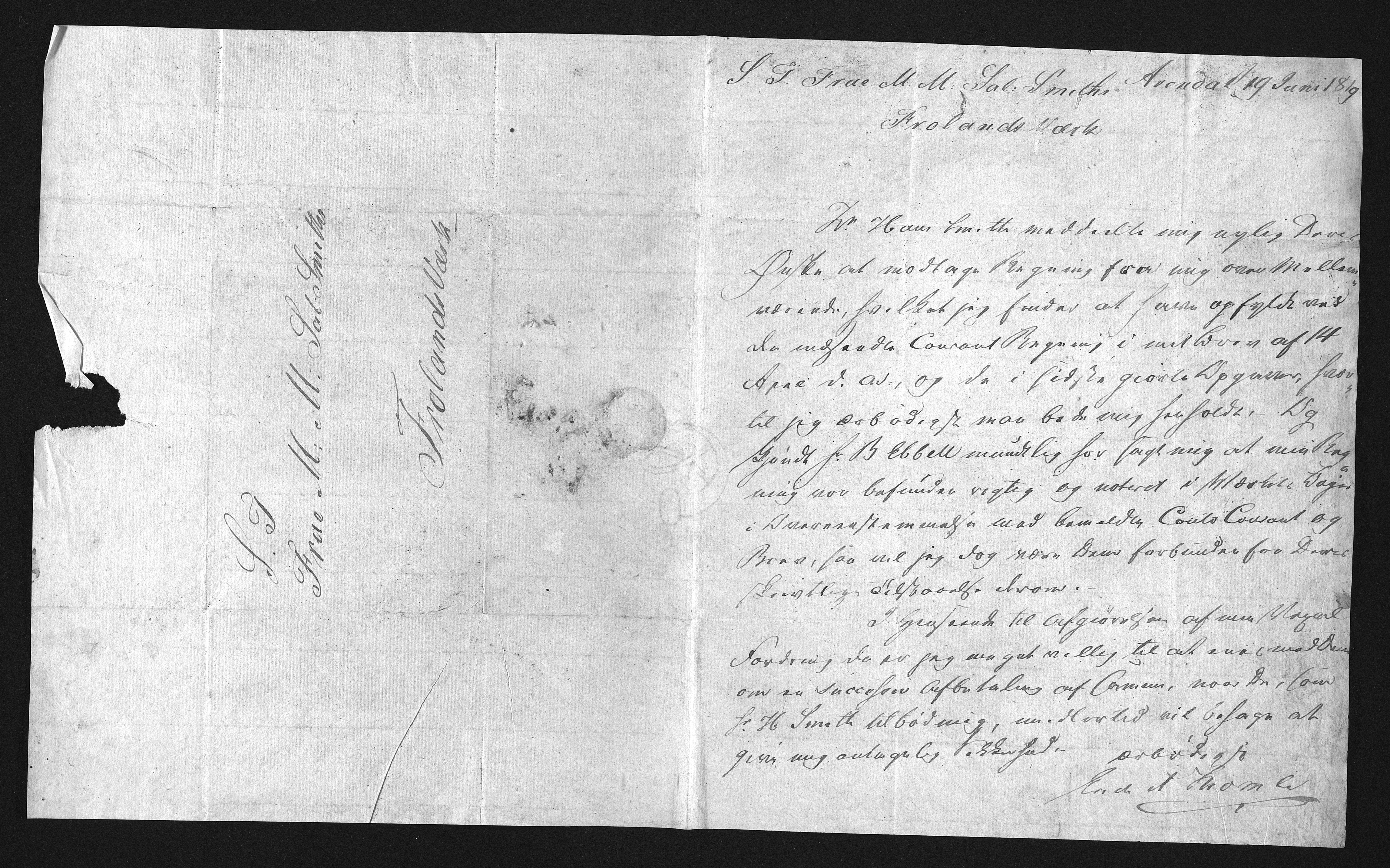 Froland Verk, AAKS/DA-1023/1/02/L0005: Innkomne brev, 1818-1848