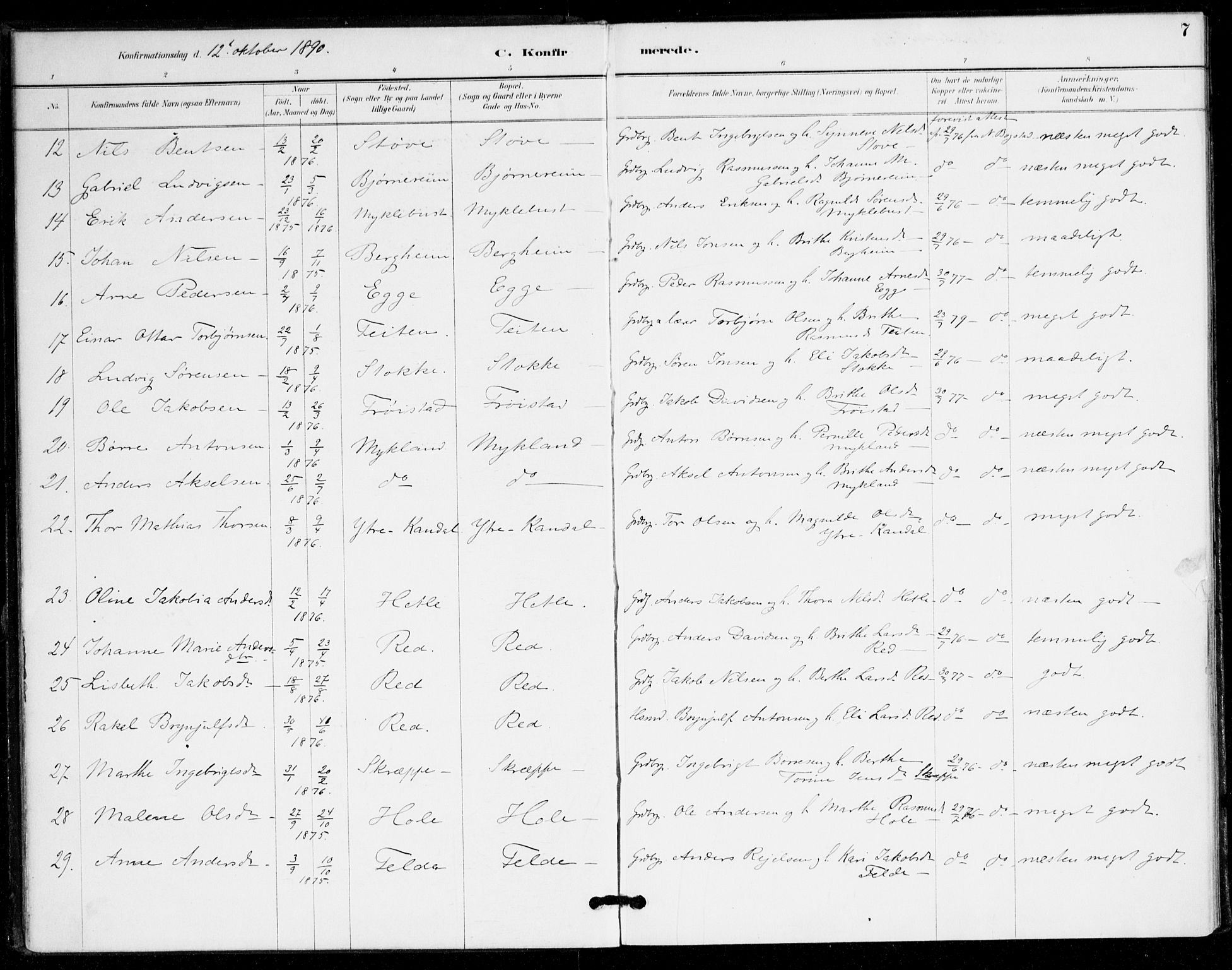 Gloppen sokneprestembete, AV/SAB-A-80101/H/Hac/L0002: Residerende kapellans bok nr. A 2, 1886-1897, s. 7