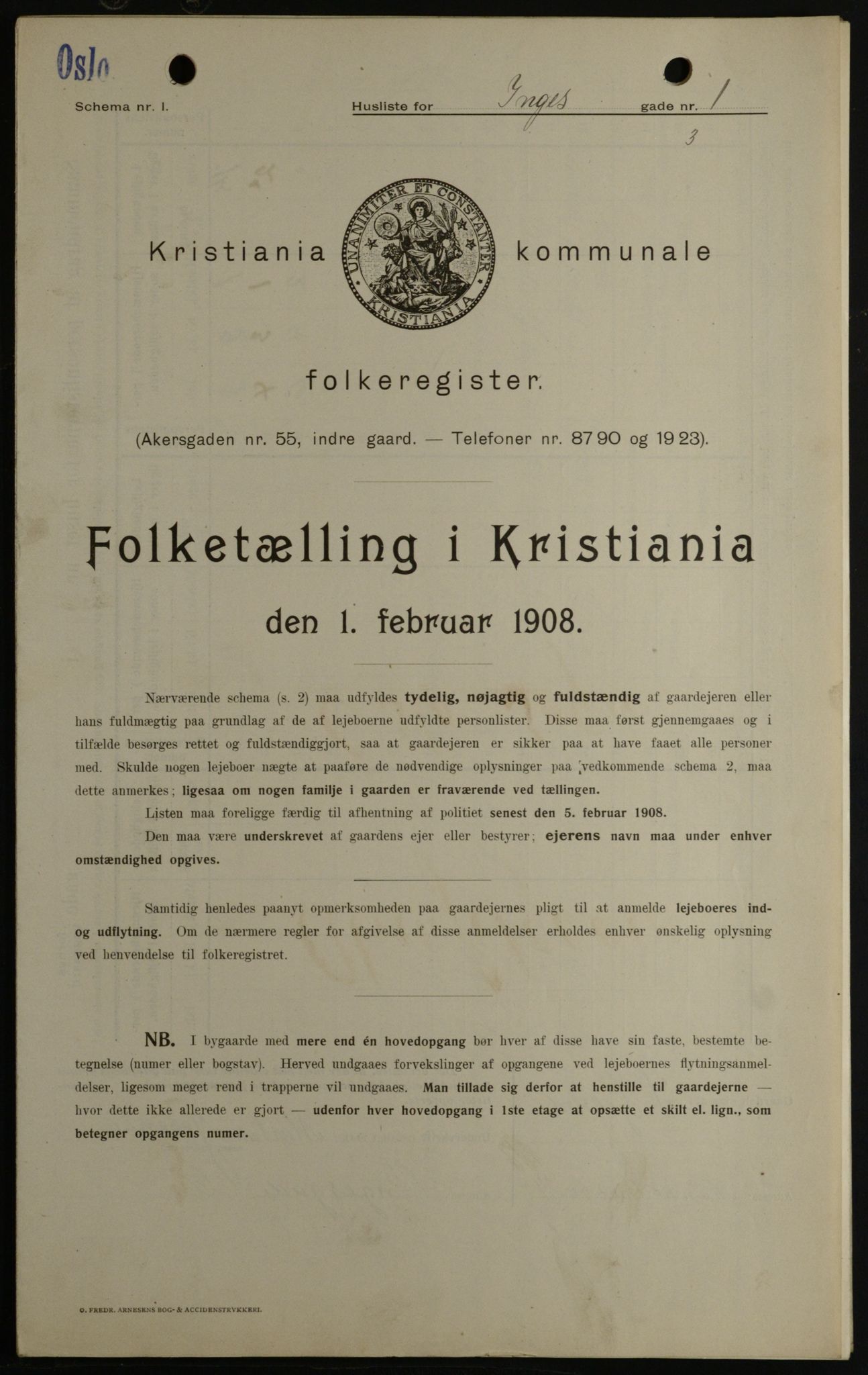 OBA, Kommunal folketelling 1.2.1908 for Kristiania kjøpstad, 1908, s. 39421