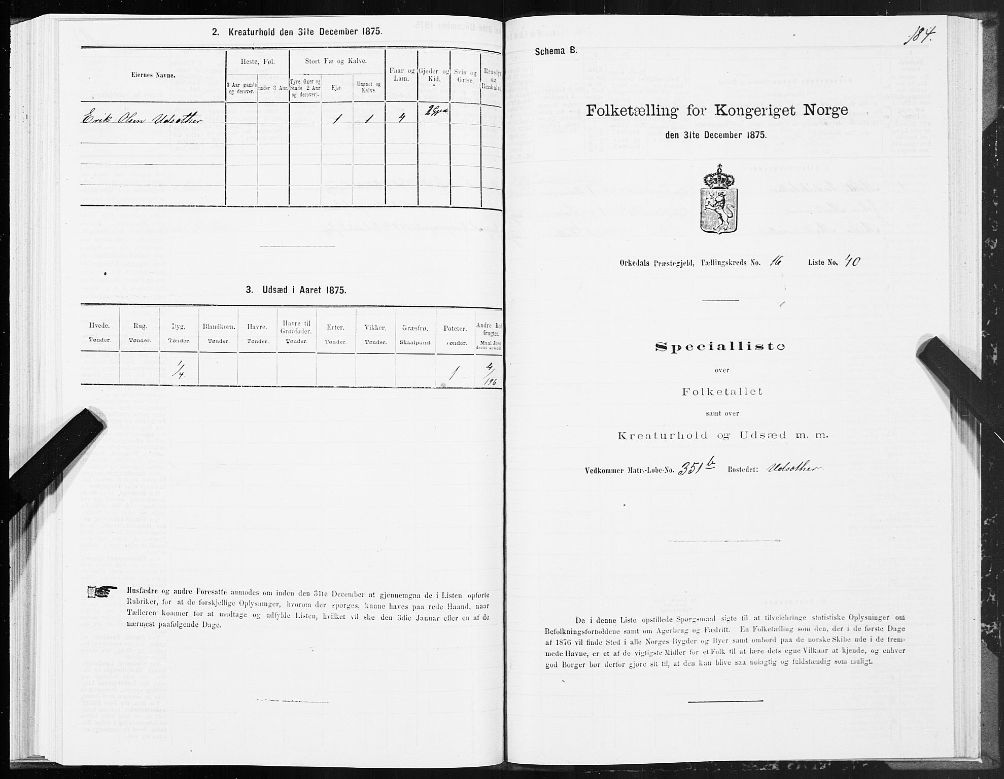 SAT, Folketelling 1875 for 1638P Orkdal prestegjeld, 1875, s. 8184