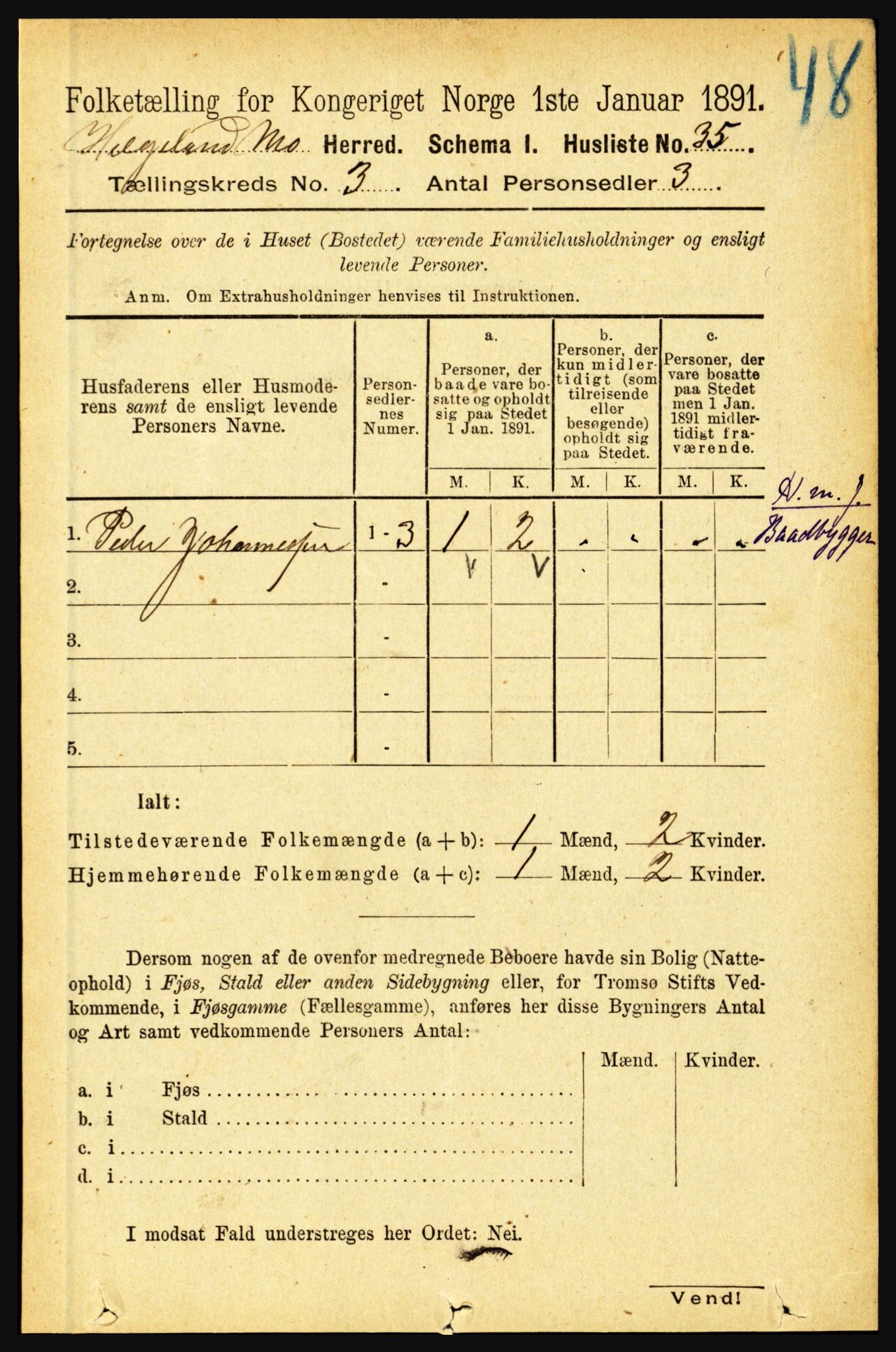 RA, Folketelling 1891 for 1833 Mo herred, 1891, s. 1335