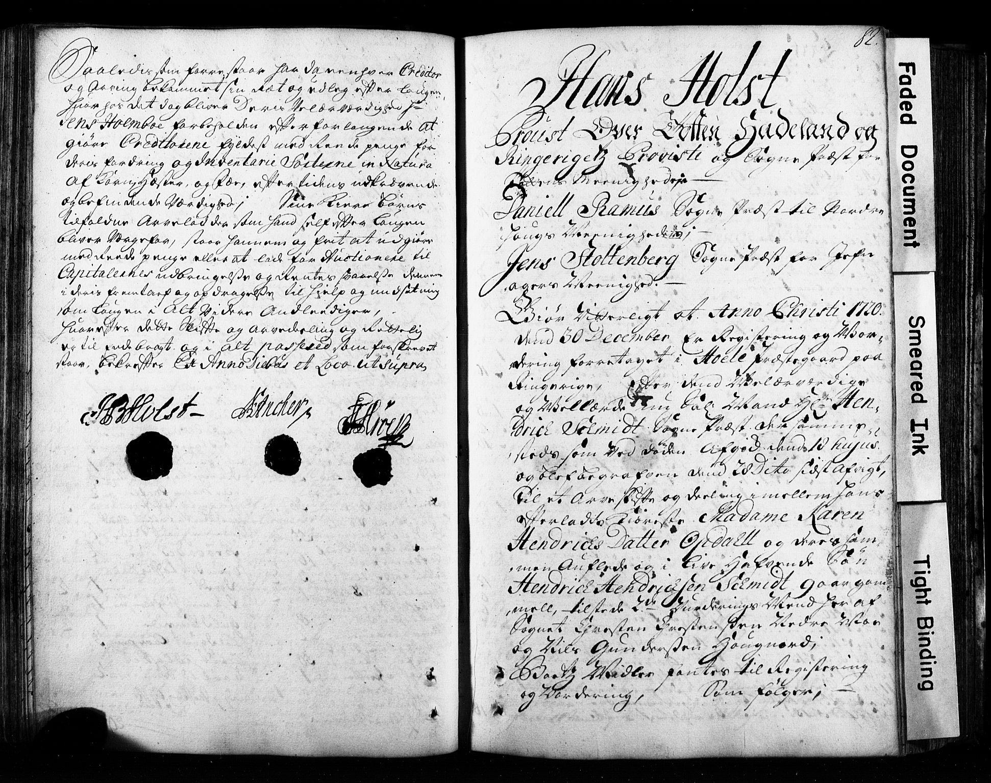 Hadeland, Ringerike og Hallingdal prosti, SAH/PROST-014/G/Ga/L0001: Skifteprotokoll, geistlige skifter, 1717-1744, s. 81b-82a