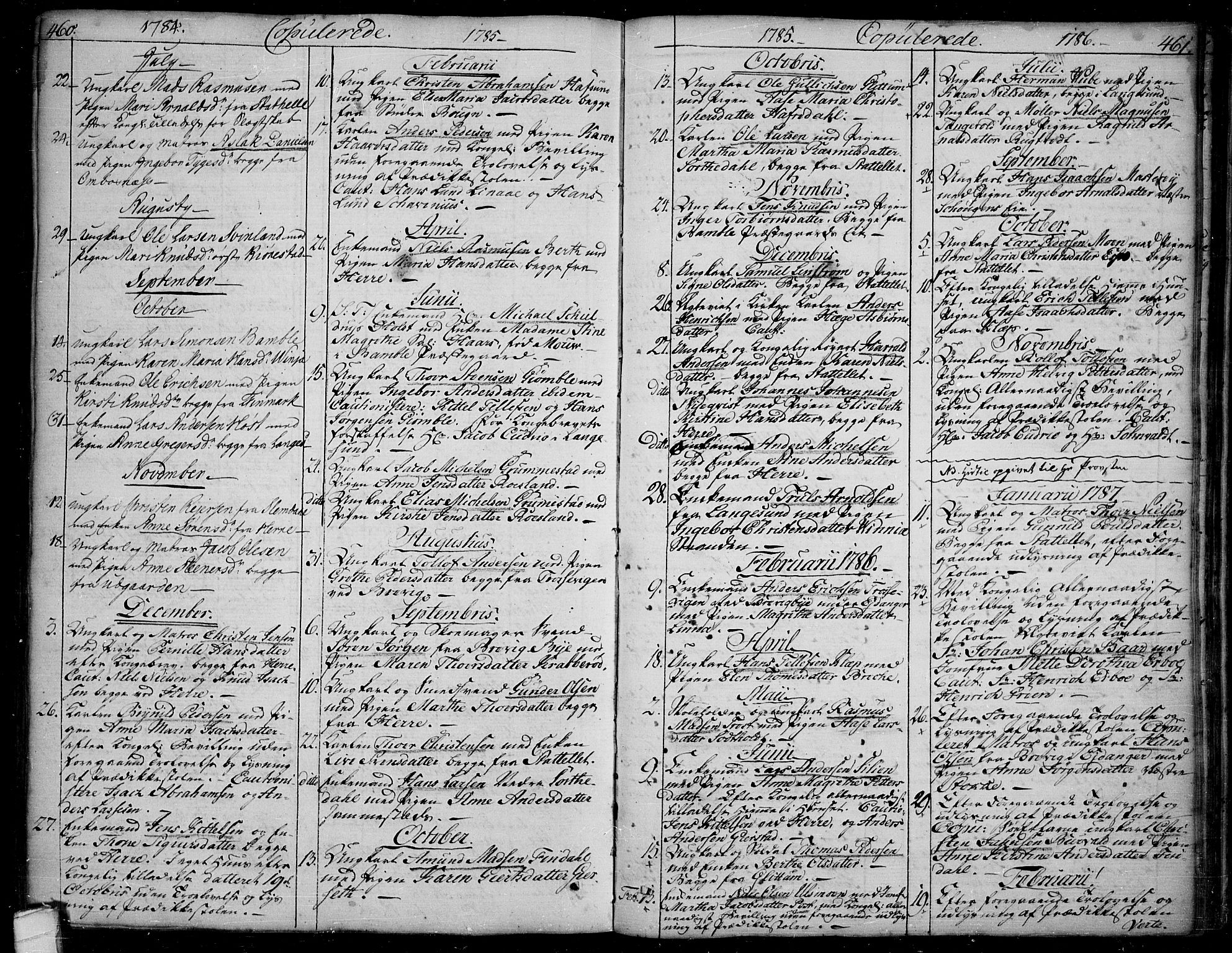 Bamble kirkebøker, AV/SAKO-A-253/F/Fa/L0002: Ministerialbok nr. I 2, 1775-1814, s. 460-461