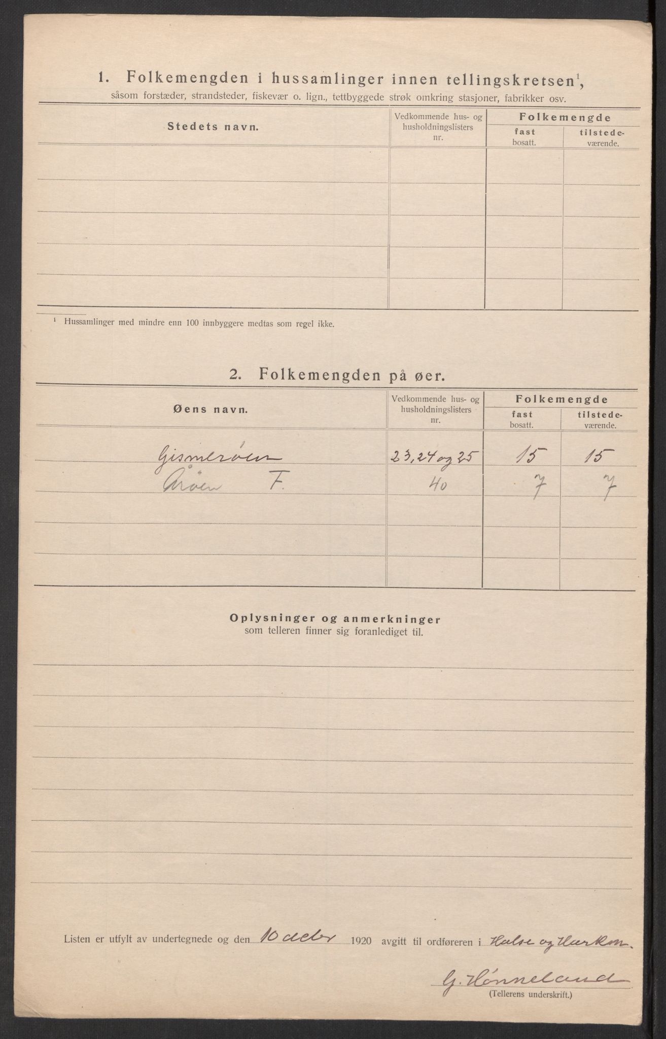 SAK, Folketelling 1920 for 1019 Halse og Harkmark herred, 1920, s. 30