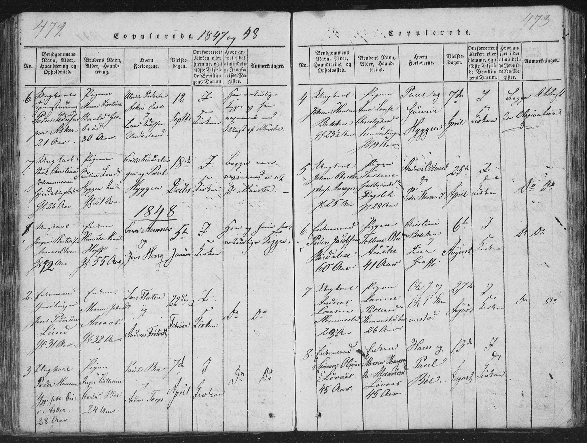 Røyken kirkebøker, SAKO/A-241/G/Ga/L0003: Klokkerbok nr. 3, 1814-1856, s. 472-473