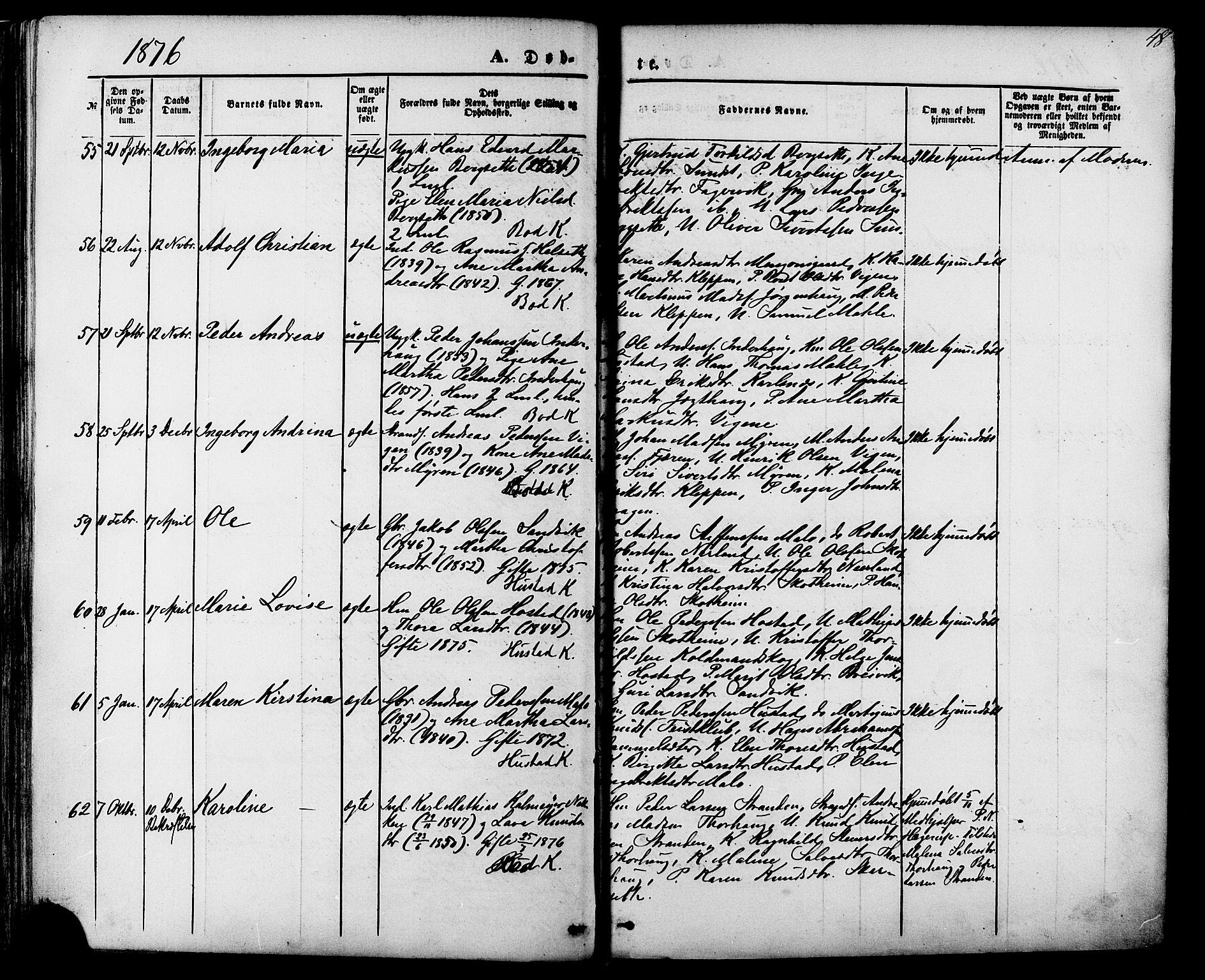 Ministerialprotokoller, klokkerbøker og fødselsregistre - Møre og Romsdal, AV/SAT-A-1454/566/L0768: Ministerialbok nr. 566A07, 1869-1881, s. 48
