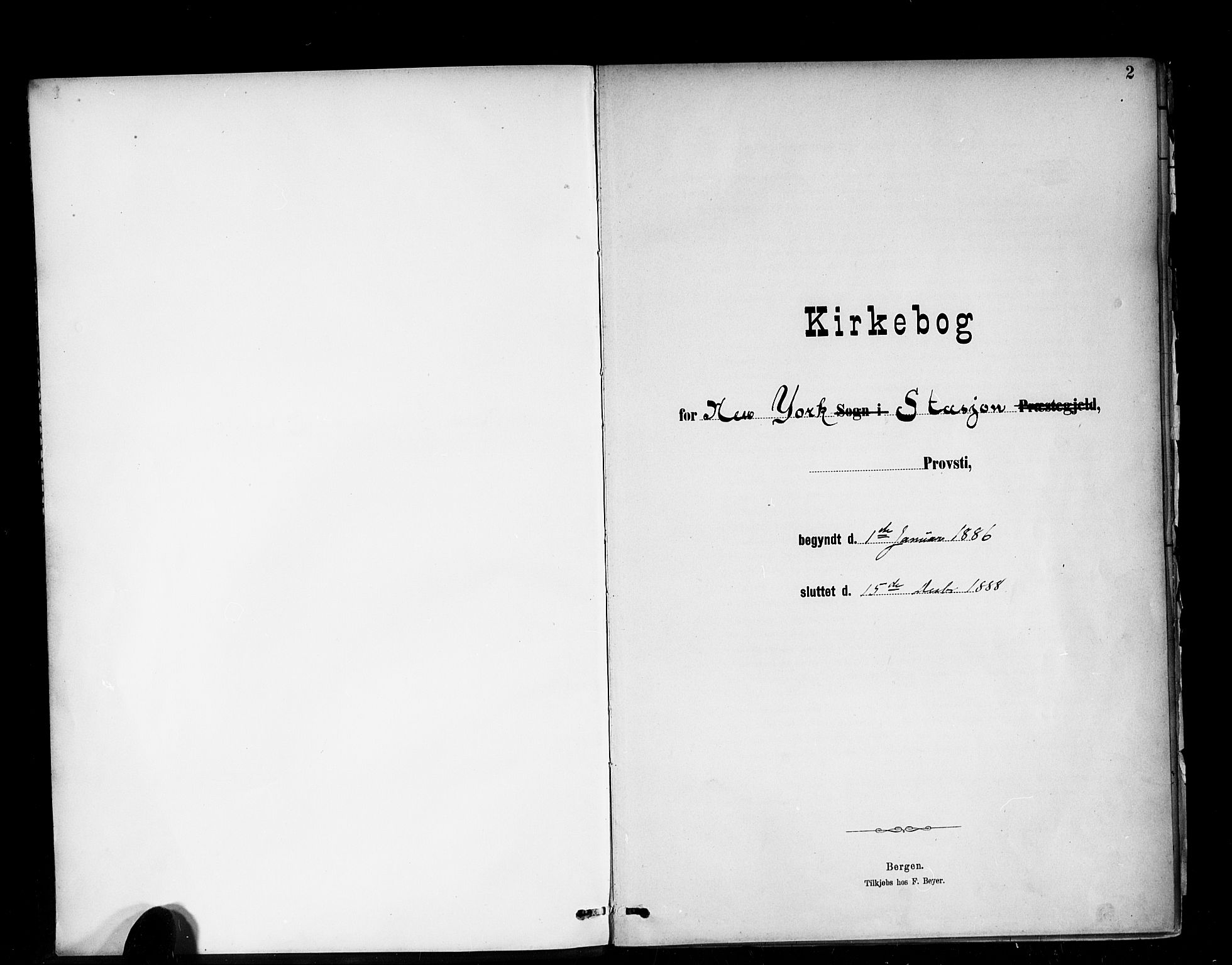 Den norske sjømannsmisjon i utlandet/New York, SAB/SAB/PA-0110/H/Ha/L0002: Ministerialbok nr. A 2, 1886-1888, s. 2