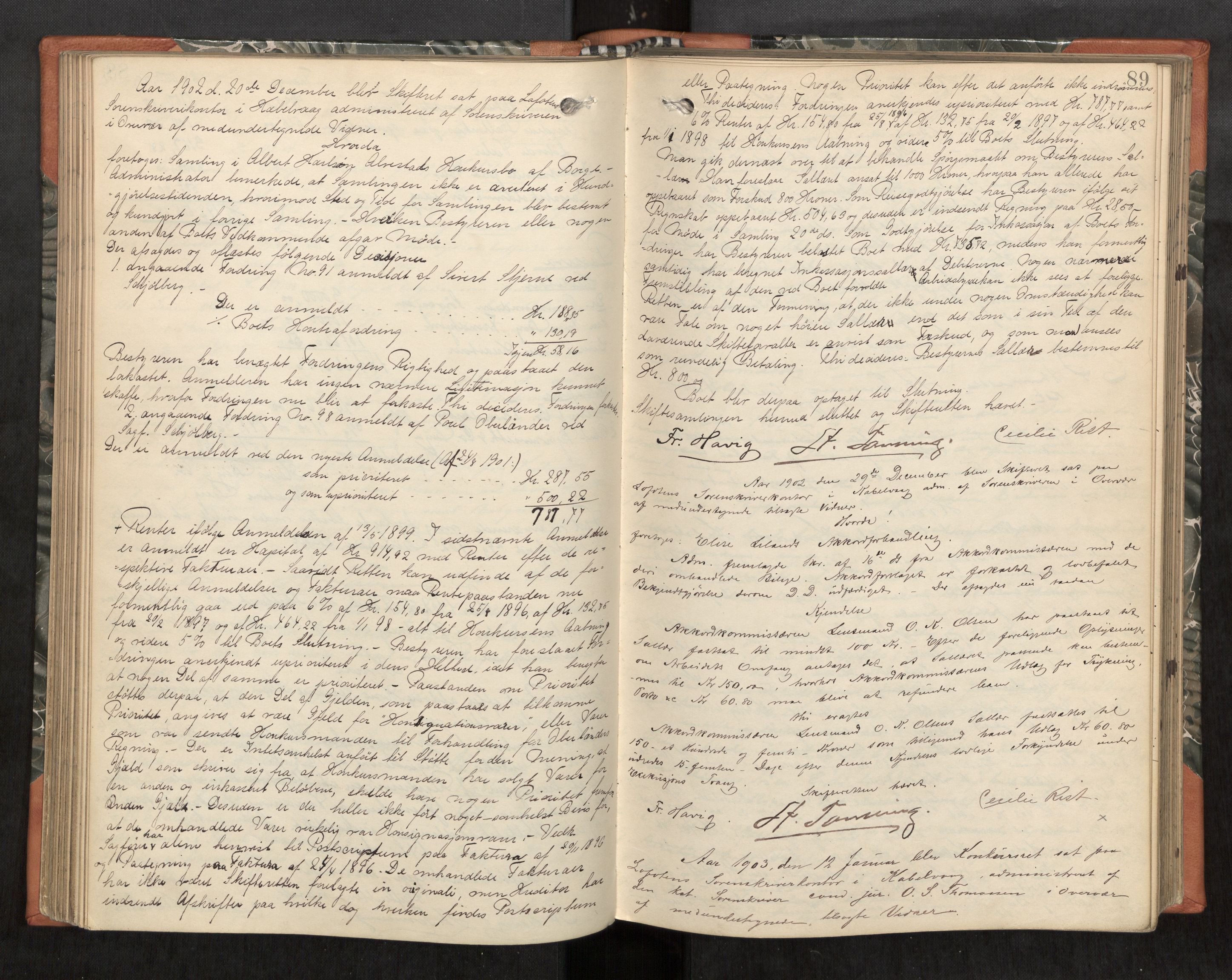 Lofoten sorenskriveri, AV/SAT-A-0017/1/3/3B/L0005: Skifteforhandlings-protokoll, 1901-1905, s. 89