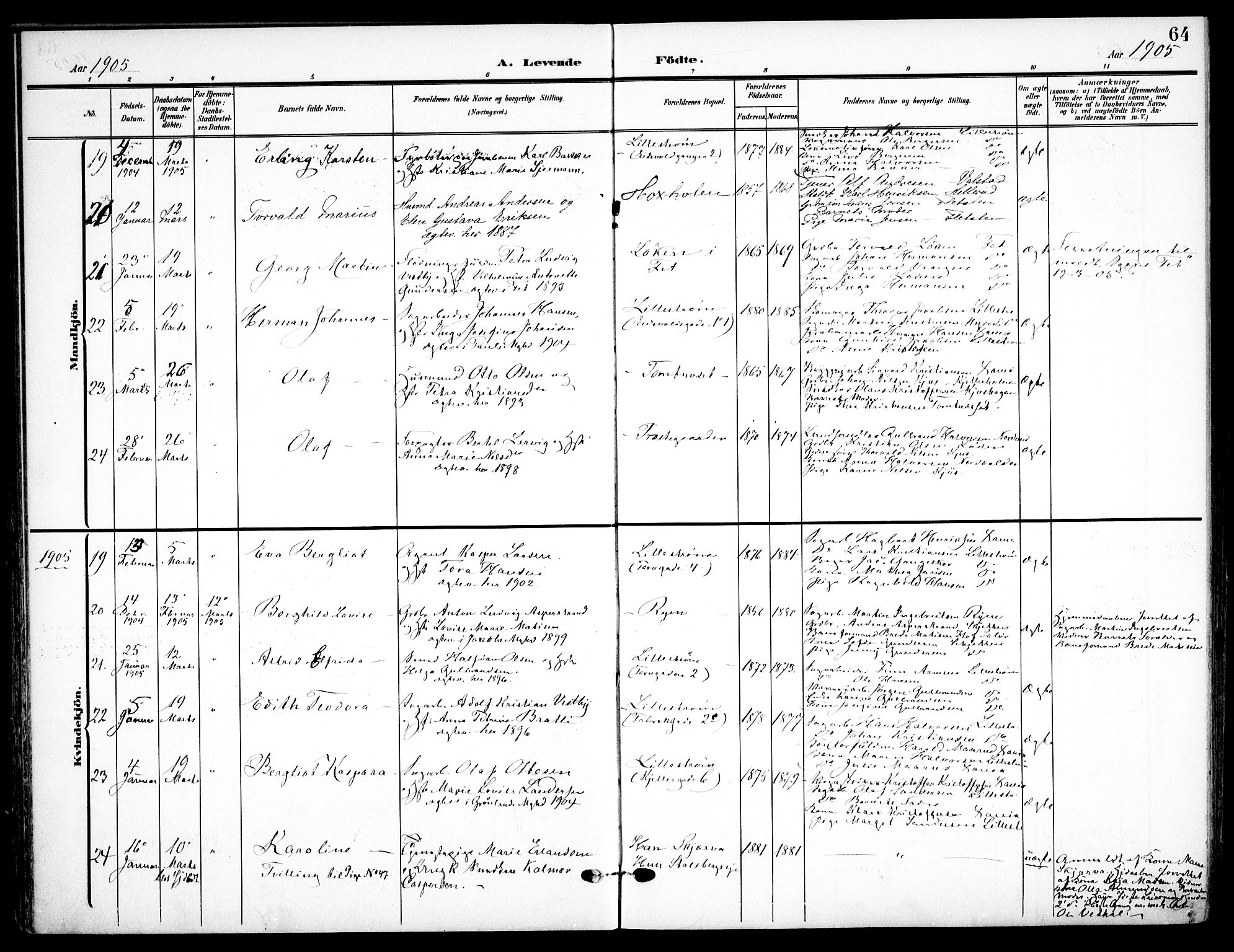 Skedsmo prestekontor Kirkebøker, AV/SAO-A-10033a/F/Fa/L0015: Ministerialbok nr. I 15, 1902-1917, s. 64